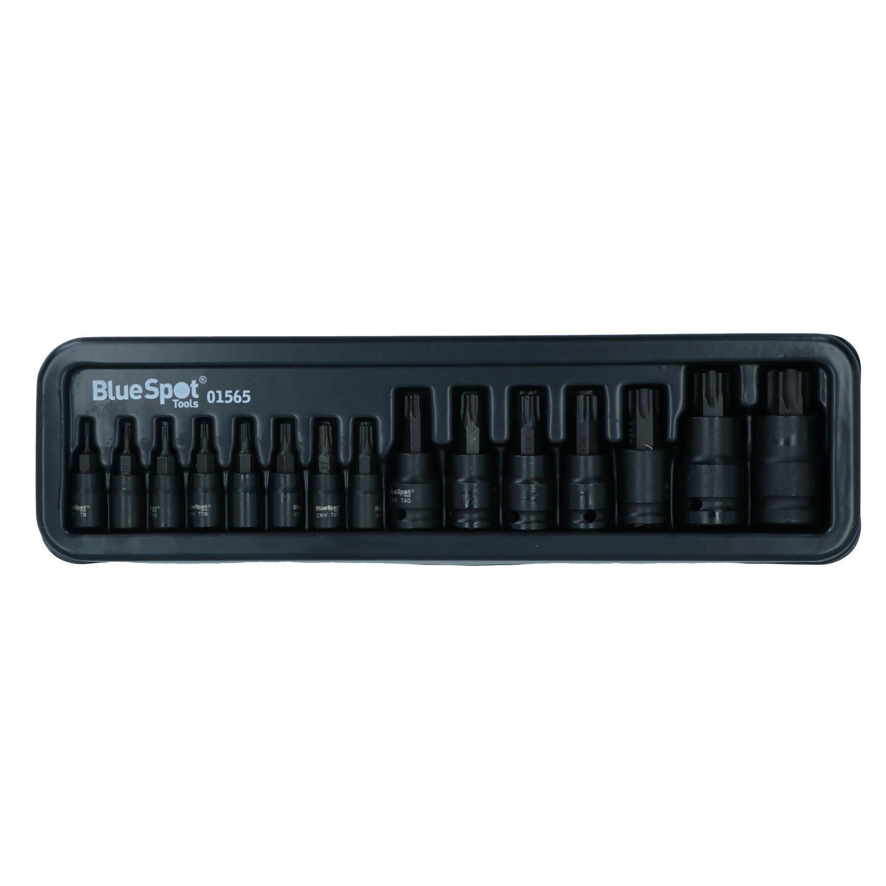 Schlagschrauber-Torx-Sternbit-Steckschlüssel 1/4 Zoll, 3/8 Zoll und 1/2 Zoll Antrieb T6 – T70, 15-tlg.