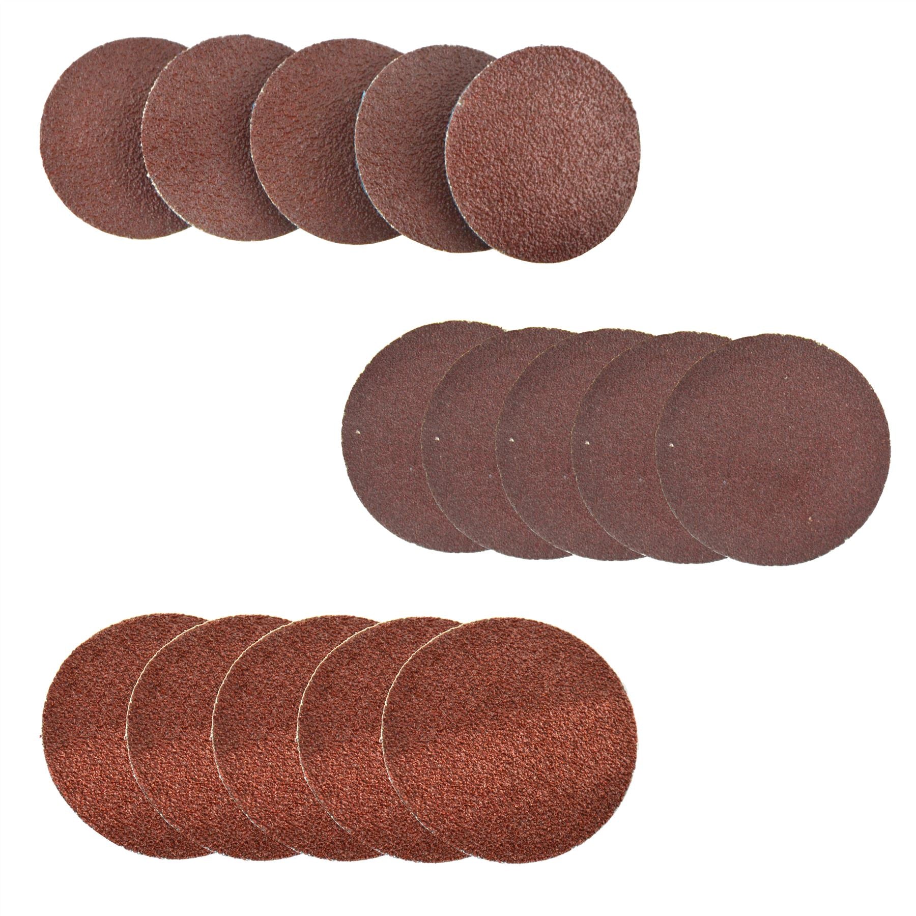 15-teiliges Fächerscheiben-Set, 50 mm, Schleifscheiben mit Drehknopf, gemischte Körnung 60, 80 und 120