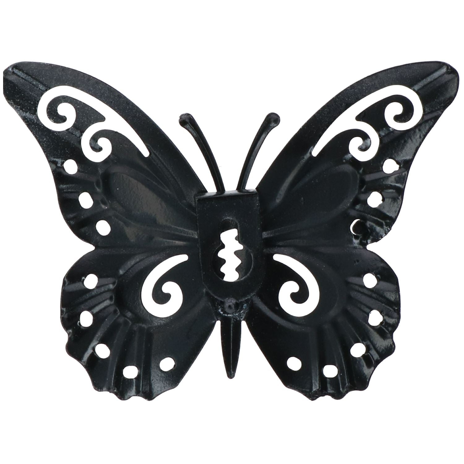 Petit papillon bleu en métal pour décoration murale de jardin ou de maison 11 x 8,5 cm