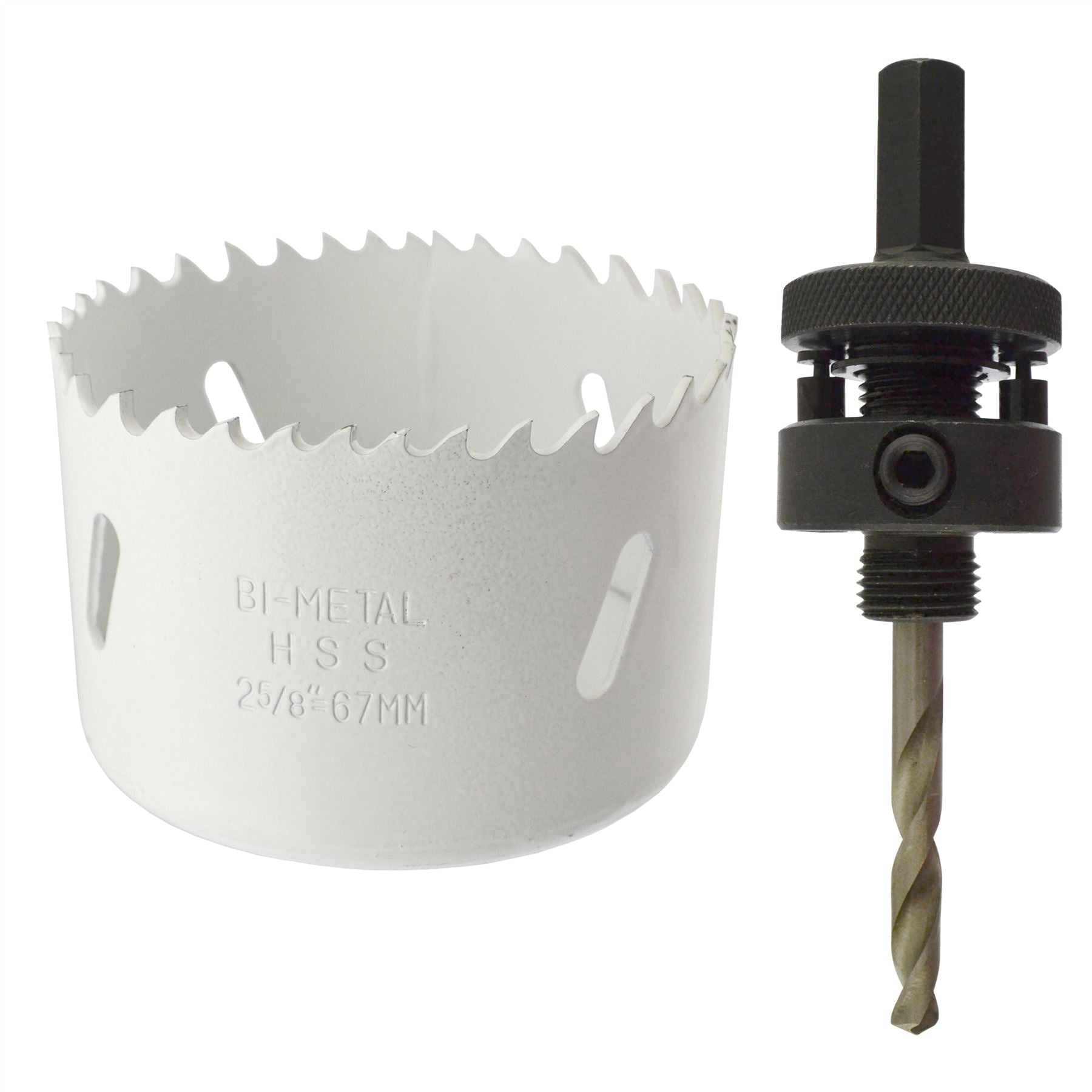 32 - 152 mm Lochsäge mit 1/2 Zoll Schaftbohrfutter, Fräser, Bimetall-Bohrer