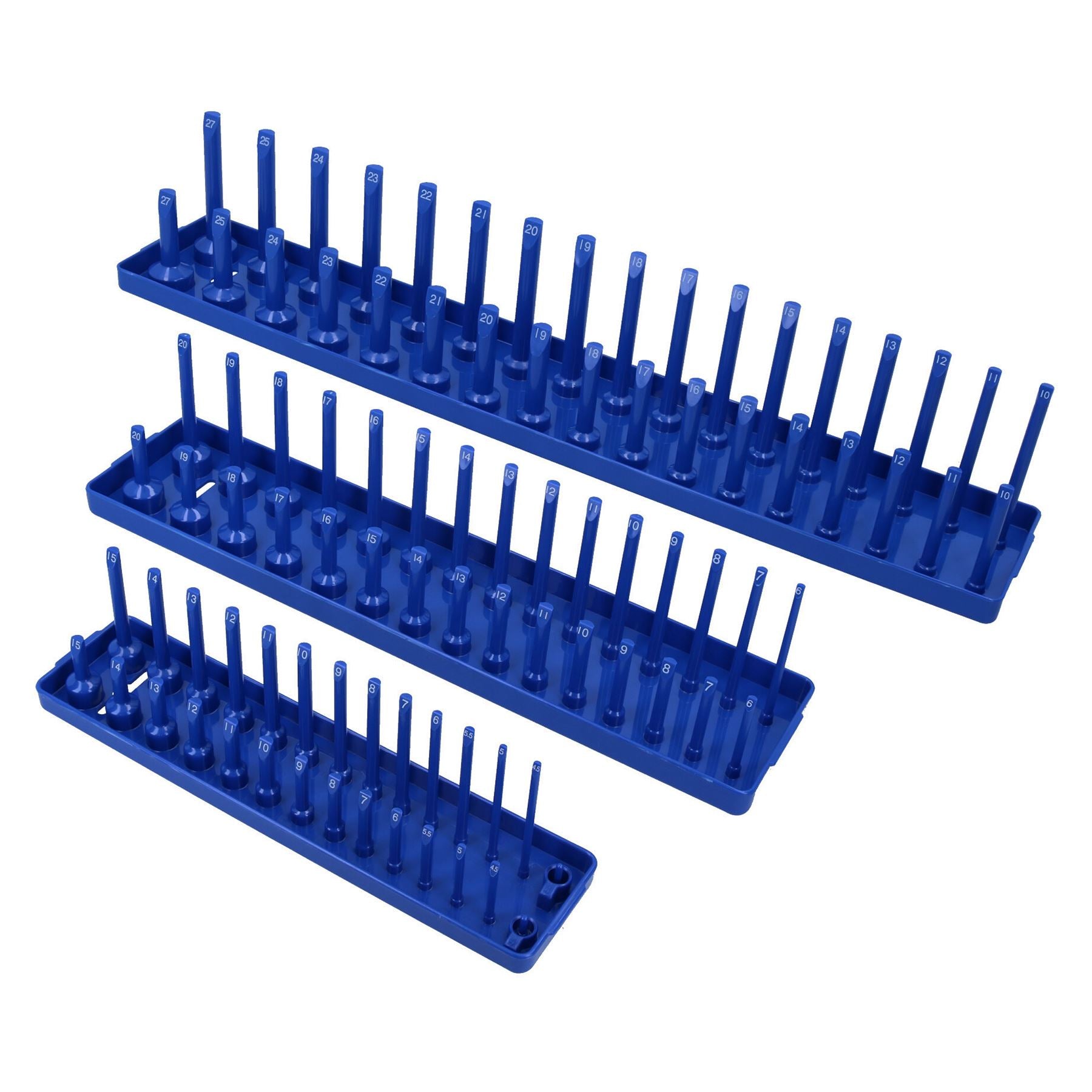 Support de plateau à douilles pour douilles profondes peu profondes métriques 1/4", 3/8", 1/2" AT348
