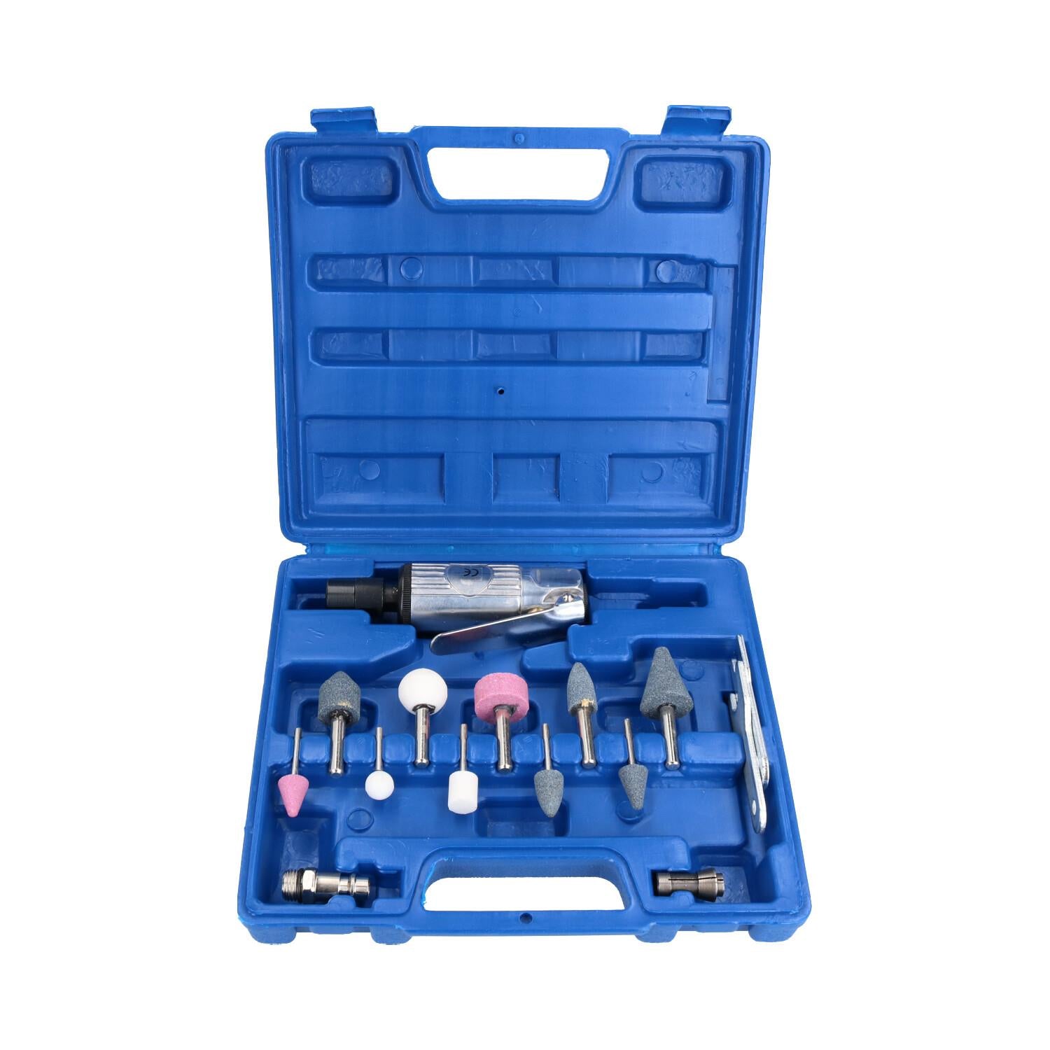 Kit de meulage et d'accessoires pour meuleuse pneumatique avec pince de serrage 1/4" et 1/8" 15 pièces