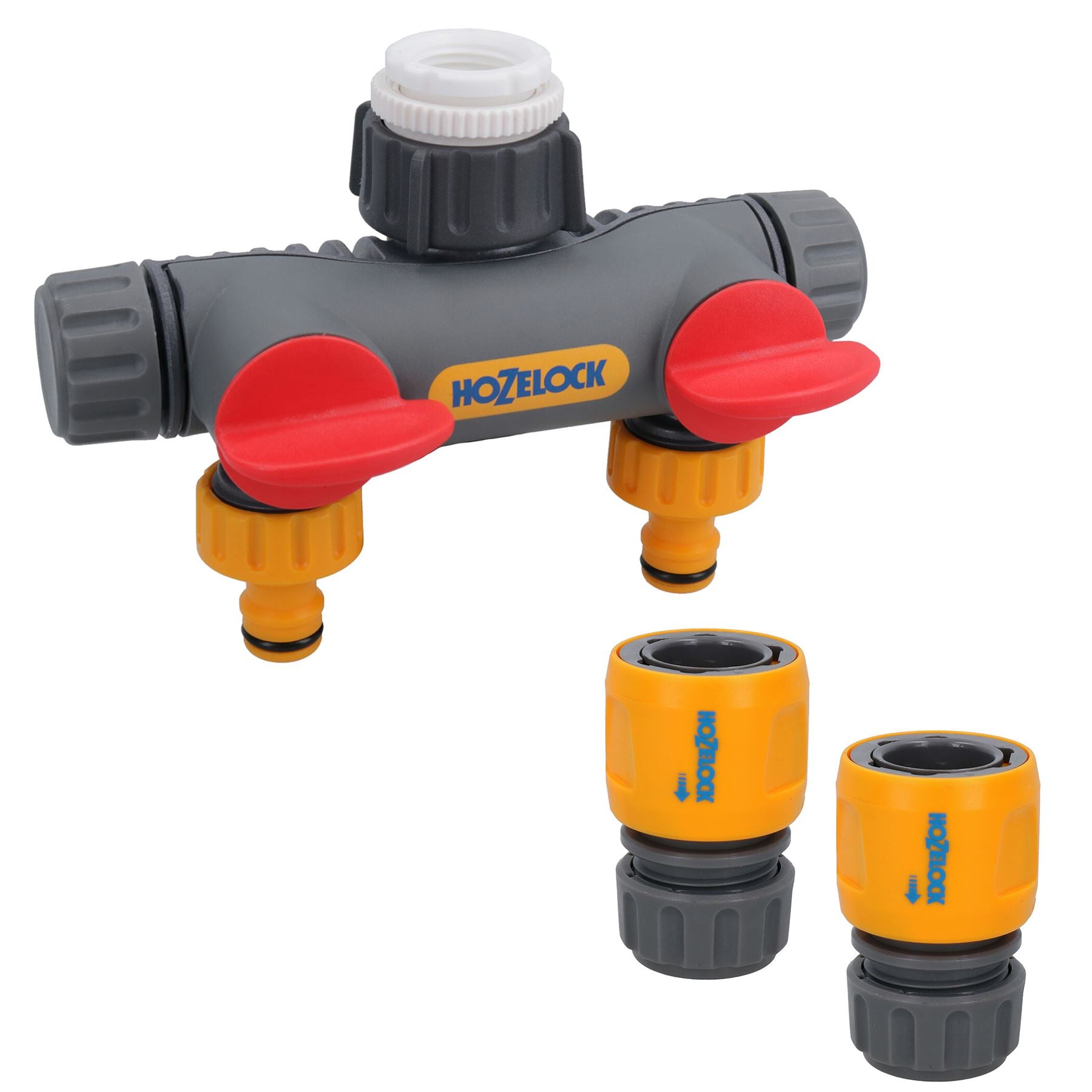 Hozelock 2-, 3- oder 4-Wege-Wasserhahn, Mehrfach-Schlauchverbinder, Bewässerung, Garten, Hof