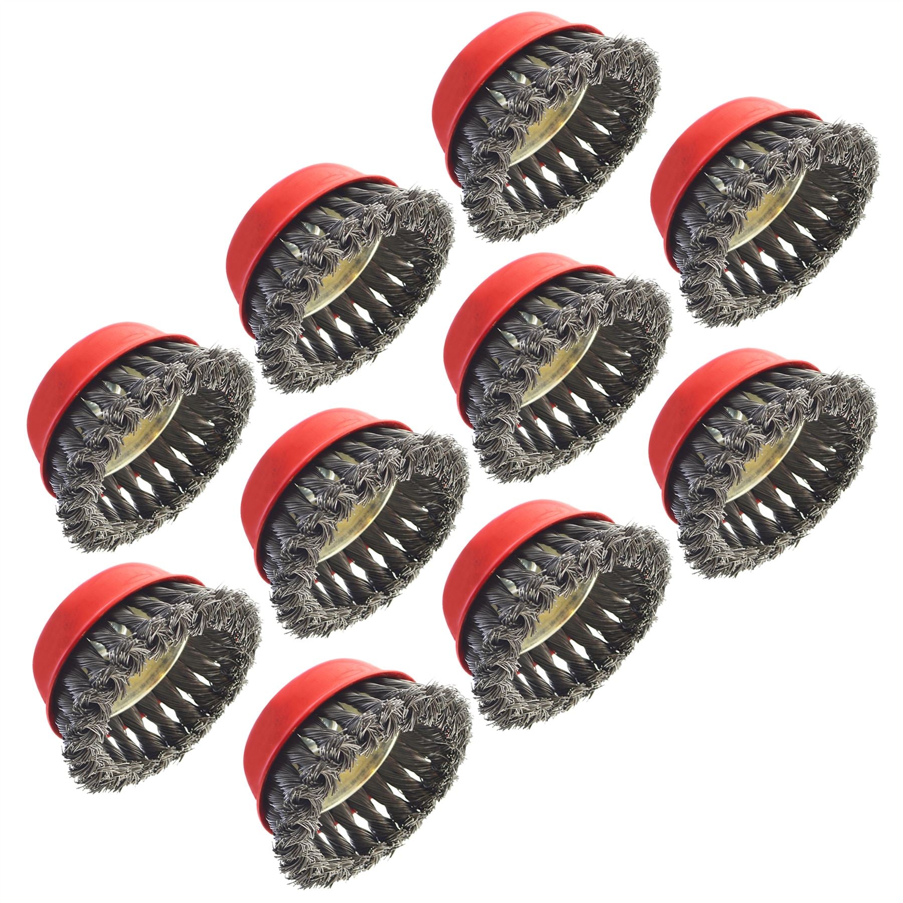 Brosse coupelle métallique 100 mm pour meuleuse d'angle 7" ou 9" à nœud torsadé