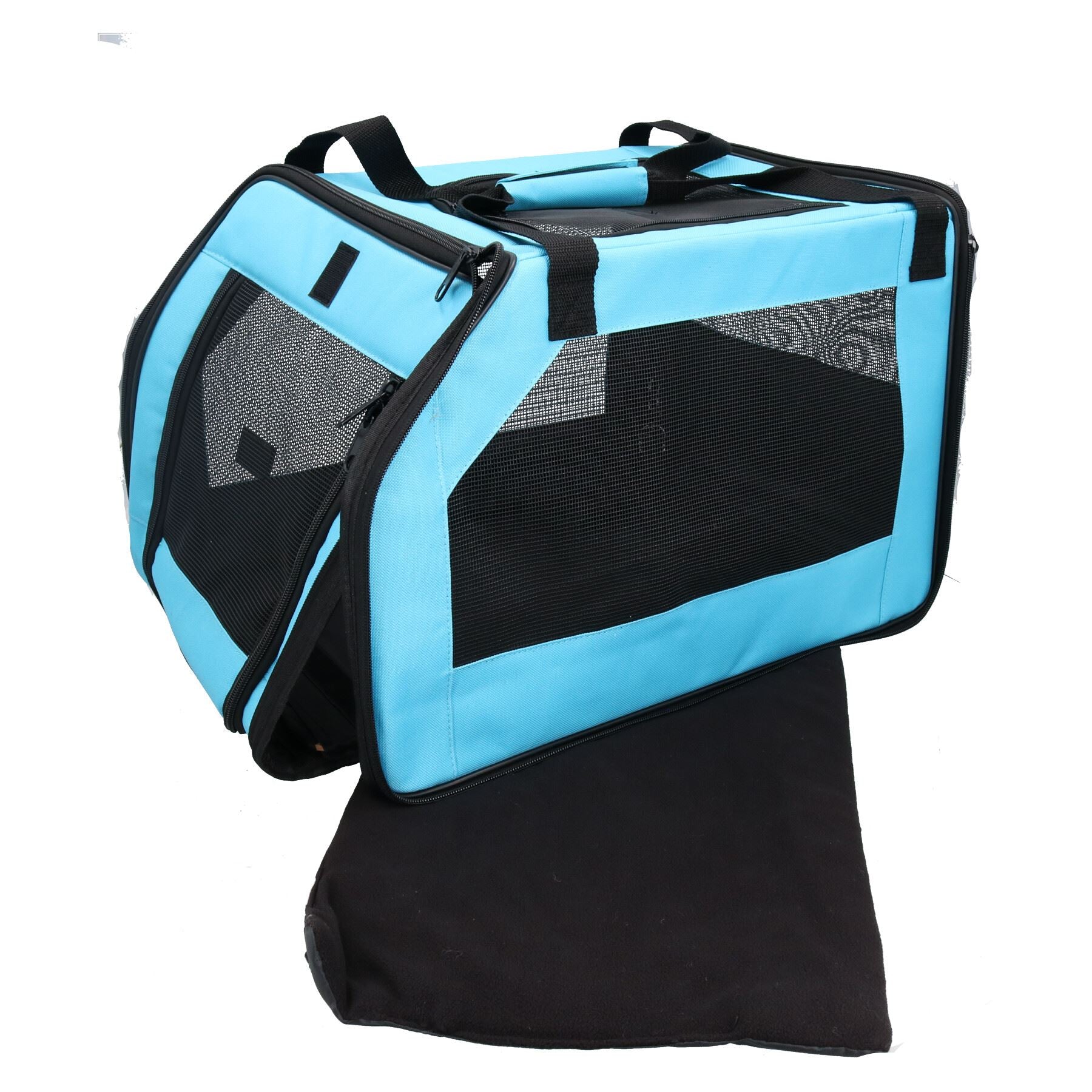 Blue Medium Dog Puppy Travel Car Seat Carrier 30.5x33x51cm For Pets Upto 25lbs
