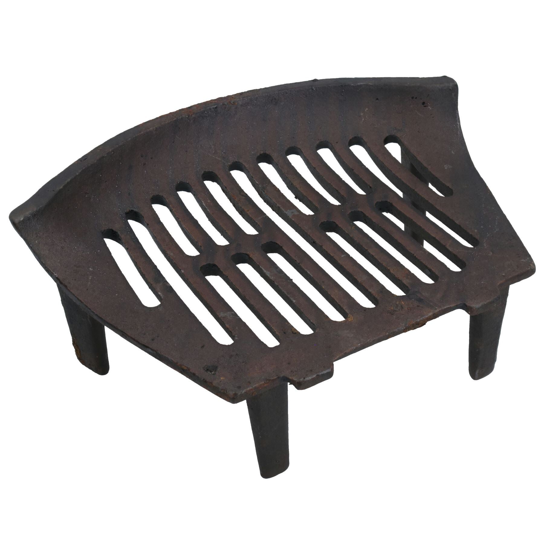 13" Fire Grate For 14" Fireplace Cast Iron Coal Log Black Front RUSTY