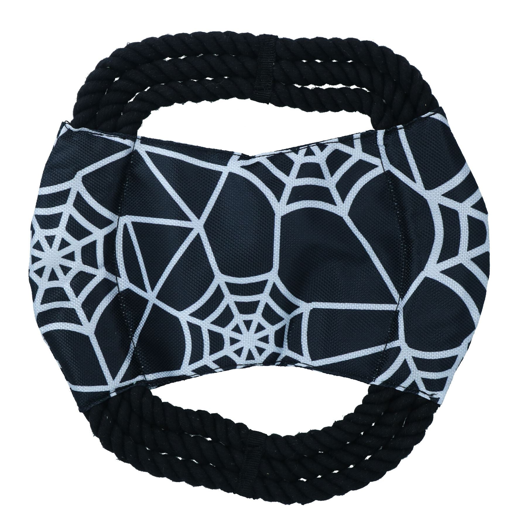 Hundewelpen klein Halloween Geschenk Nylon Seil Spinnennetz Seil Frisbee Spielspielzeug