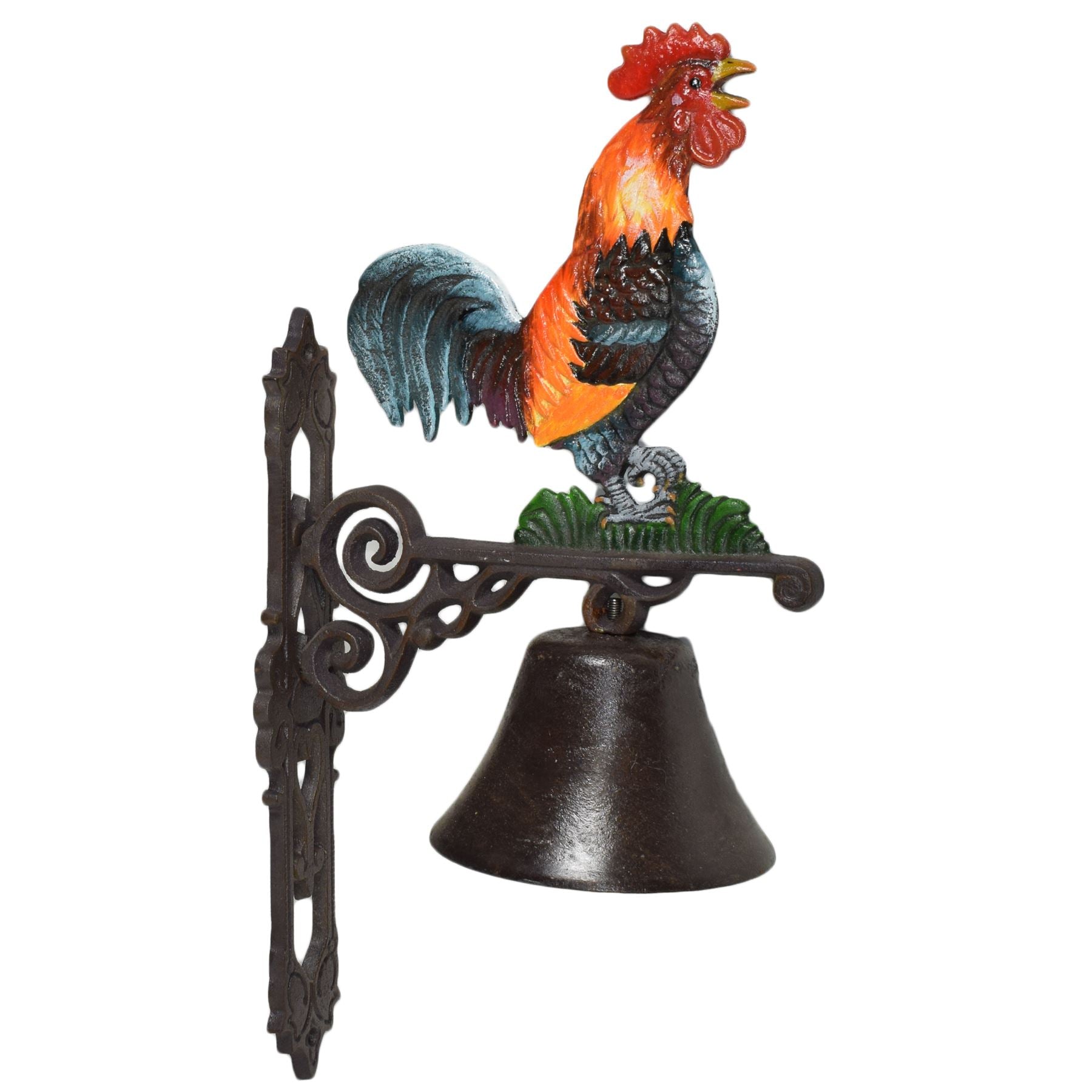 Hahn Hahn Huhn Glocke Gusseisen Zeichen Tür Wand Zaun Post Tor Haus