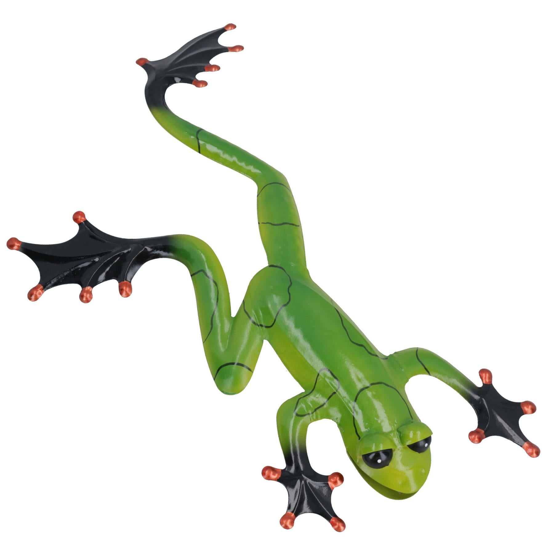 Décoration murale en métal en forme de grenouille verte pour jardin ou maison, cadeau avec crochet de suspension