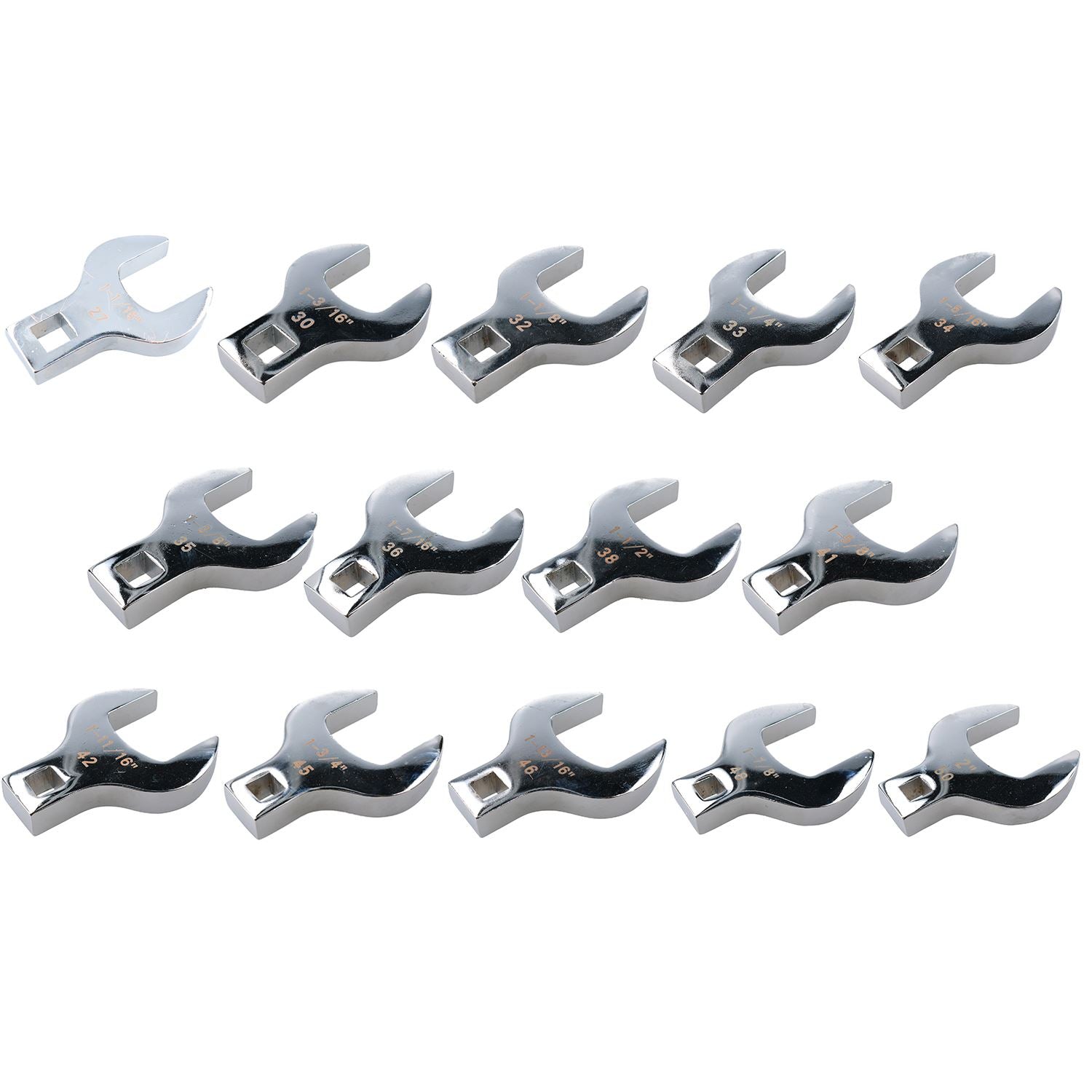 Jeu de clés à molette Crowfeet de grandes tailles métriques Crowfeet de 27 à 50 mm, empreinte 1/2" TE191