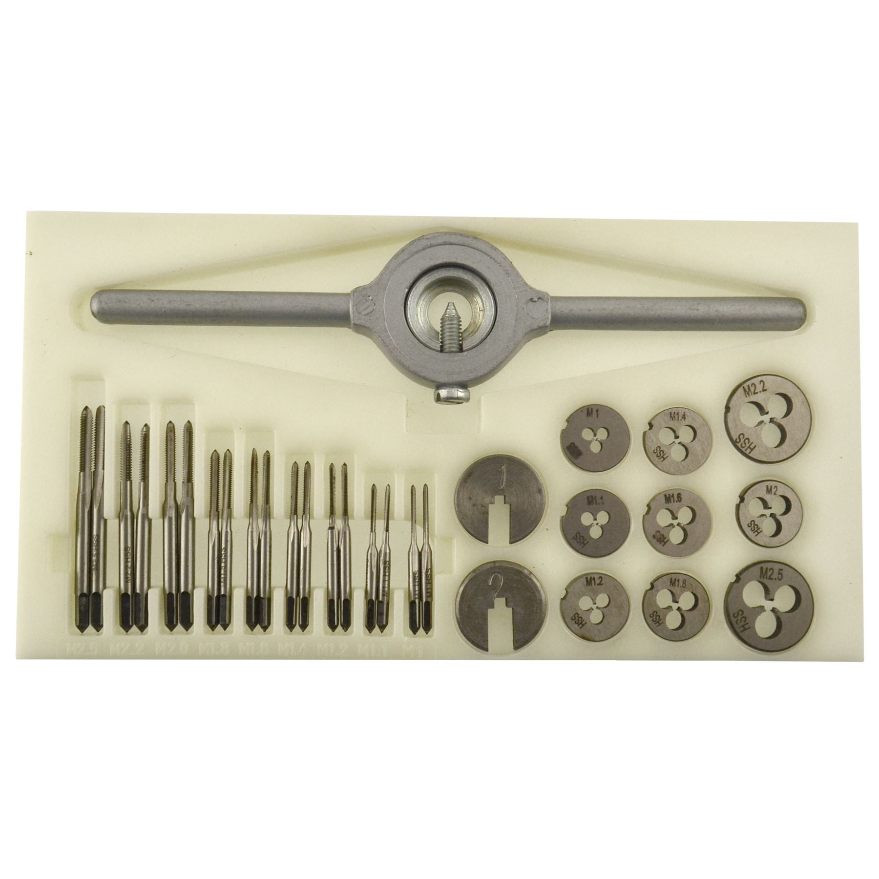 Ensemble de mini tarauds et filières HSS 31 pièces (métrique) Modélisme / Horlogerie 1 mm-2,5 mm TE469