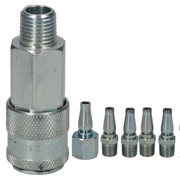 Raccords pour coupleur femelle Schrader série 17, filetage mâle BSP 1/4" et adaptateurs mâles