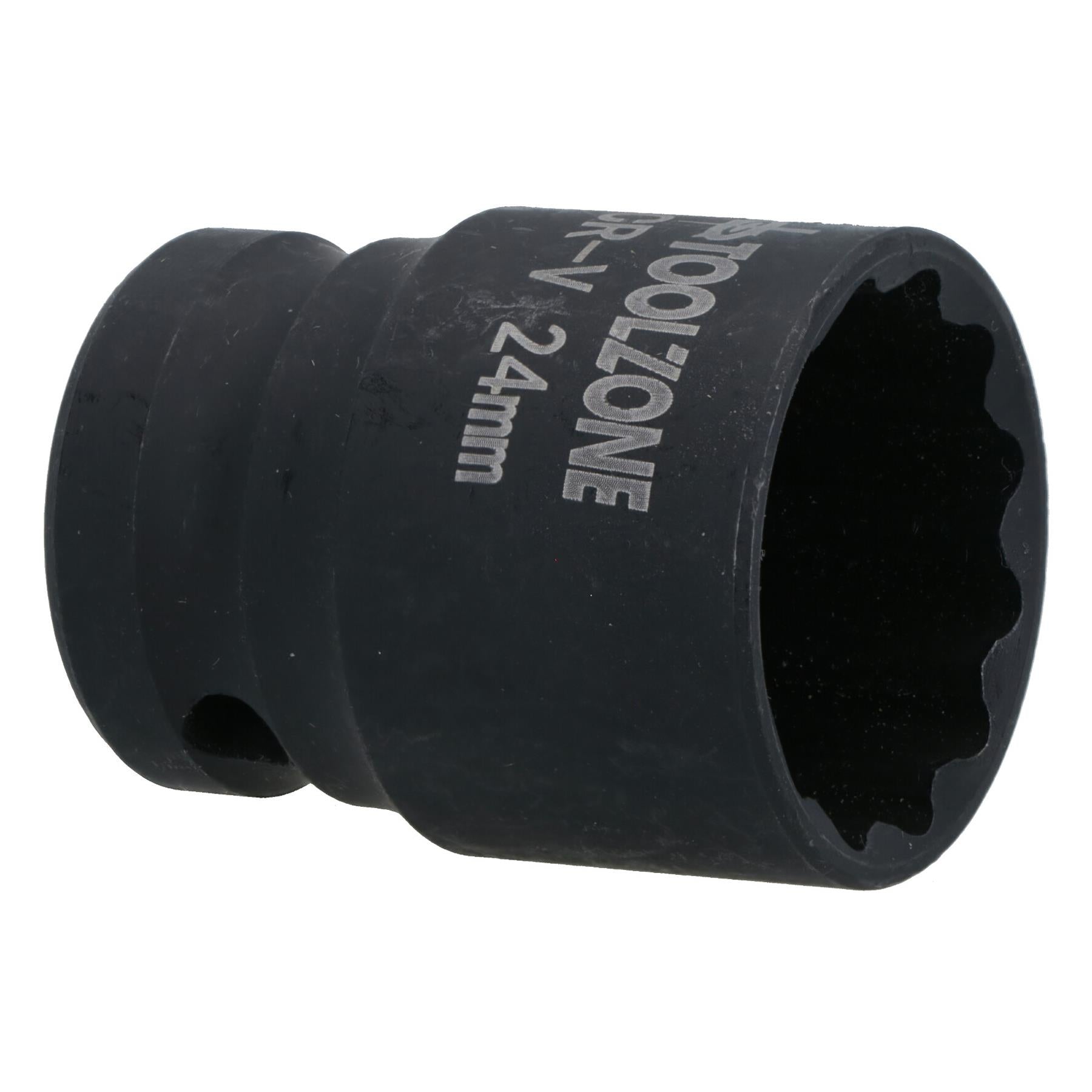 24mm 1/2in. Drive Shallow Metric Impact Impacted Socket 12 Sided Bi-hex