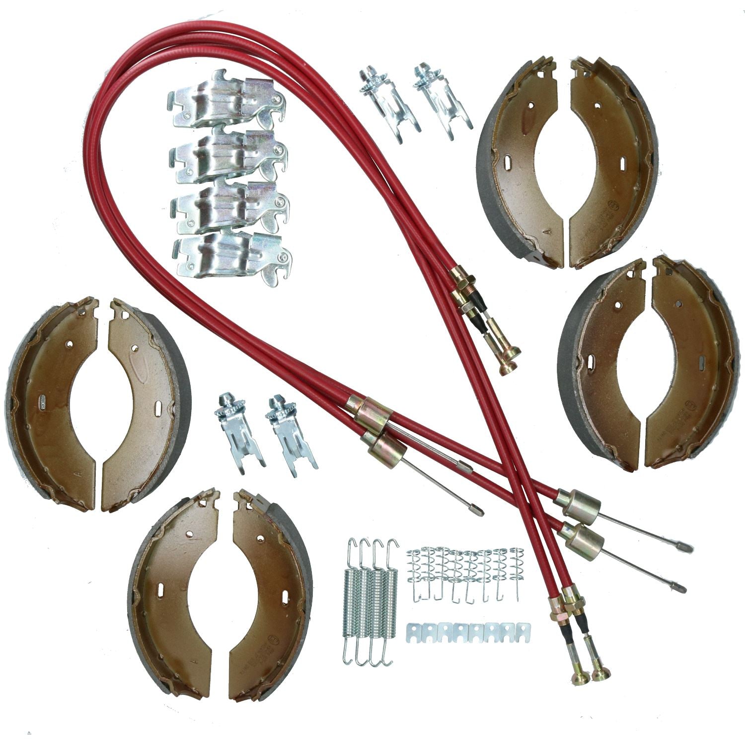 Kit de rénovation complet de mâchoires et de câbles de frein pour remorque Indespension Big Dipper 3 et 4