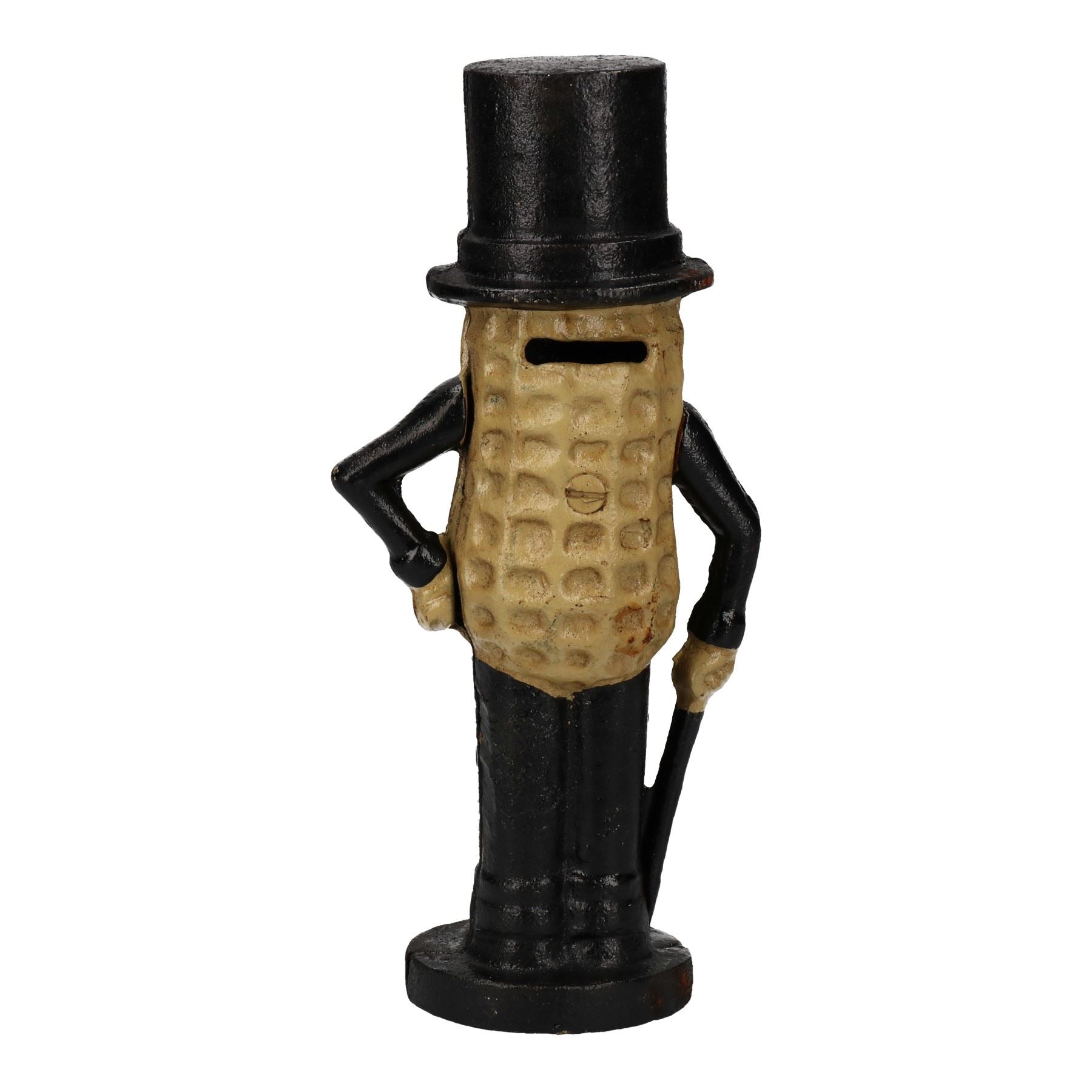 Mr. Peanut Money Box Bank Jar Planters Mascot Figure Cast Iron Statue Figurine