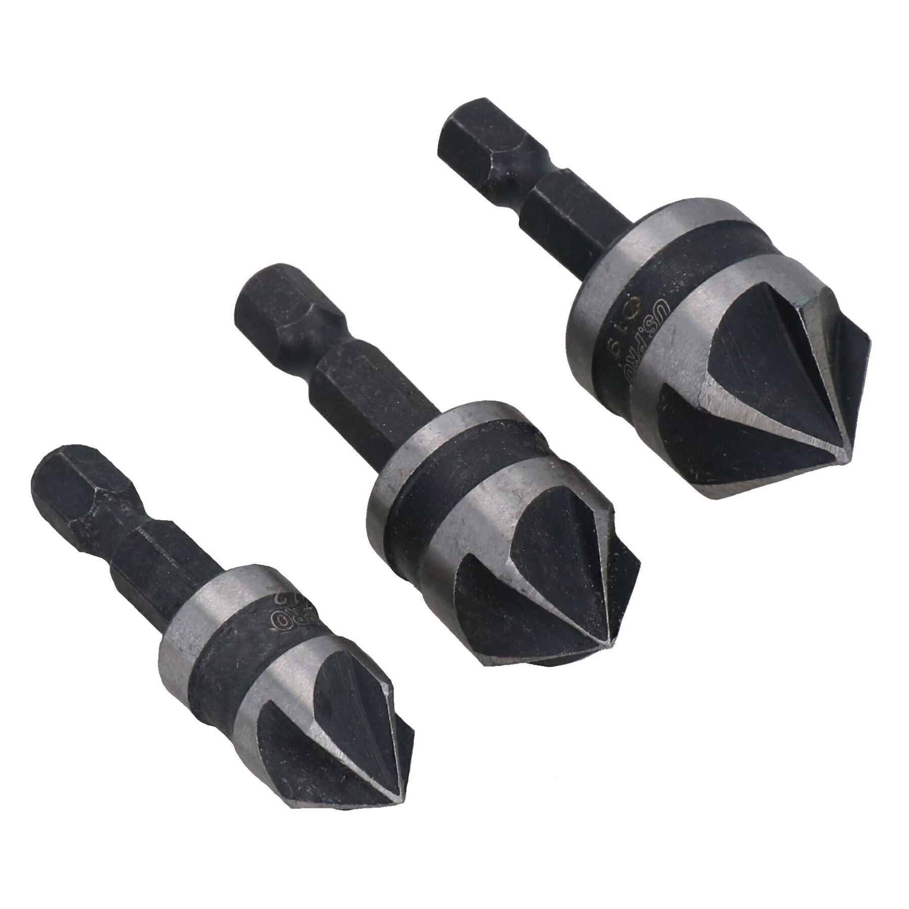 3 stück Kegelsenker Bohrer Bohrer 5 Flöte 90 Grad Fase 12 - 19mm