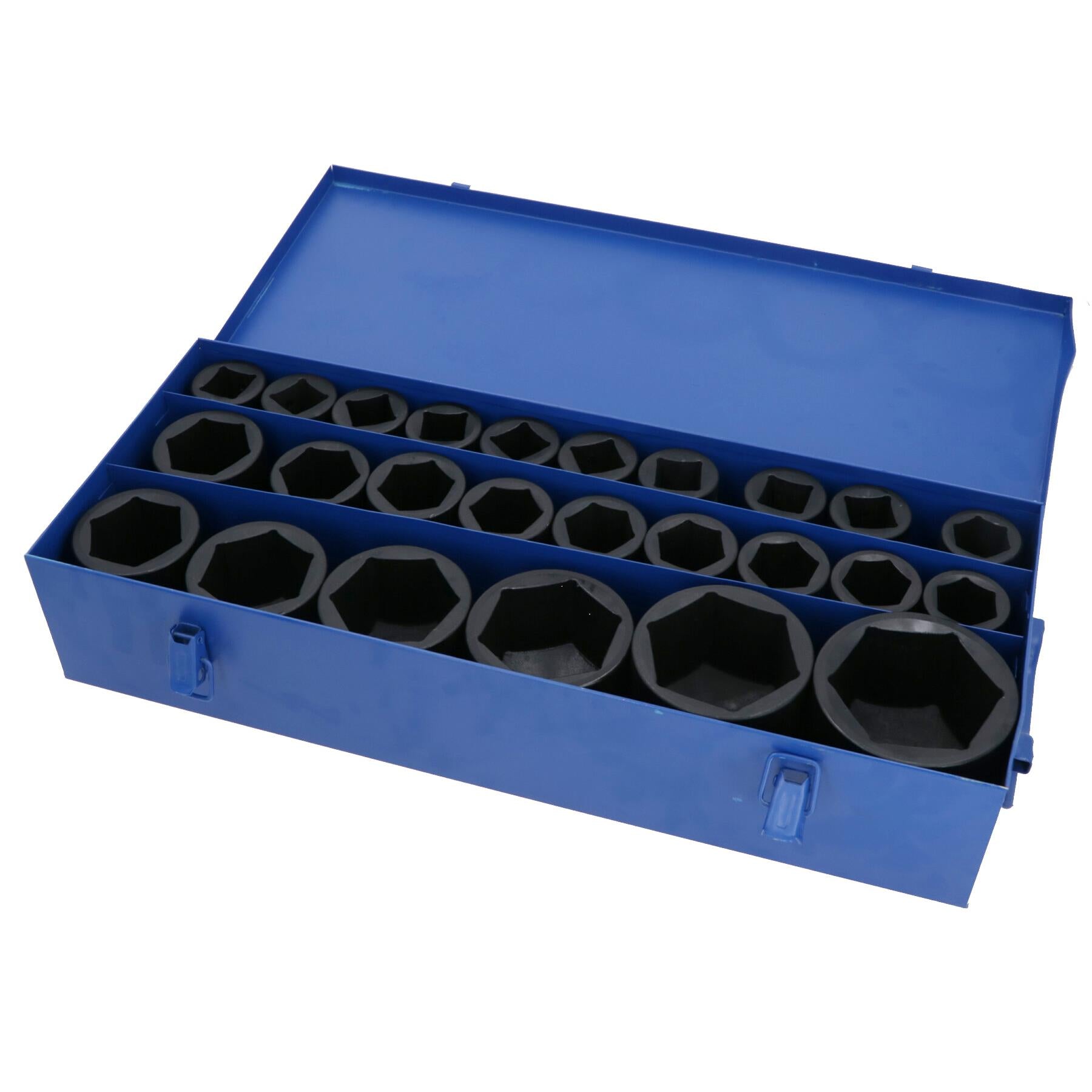 1 Inch Drive Double Deep Metric Impact Sockets Single Hex 17 – 75mm 25pc