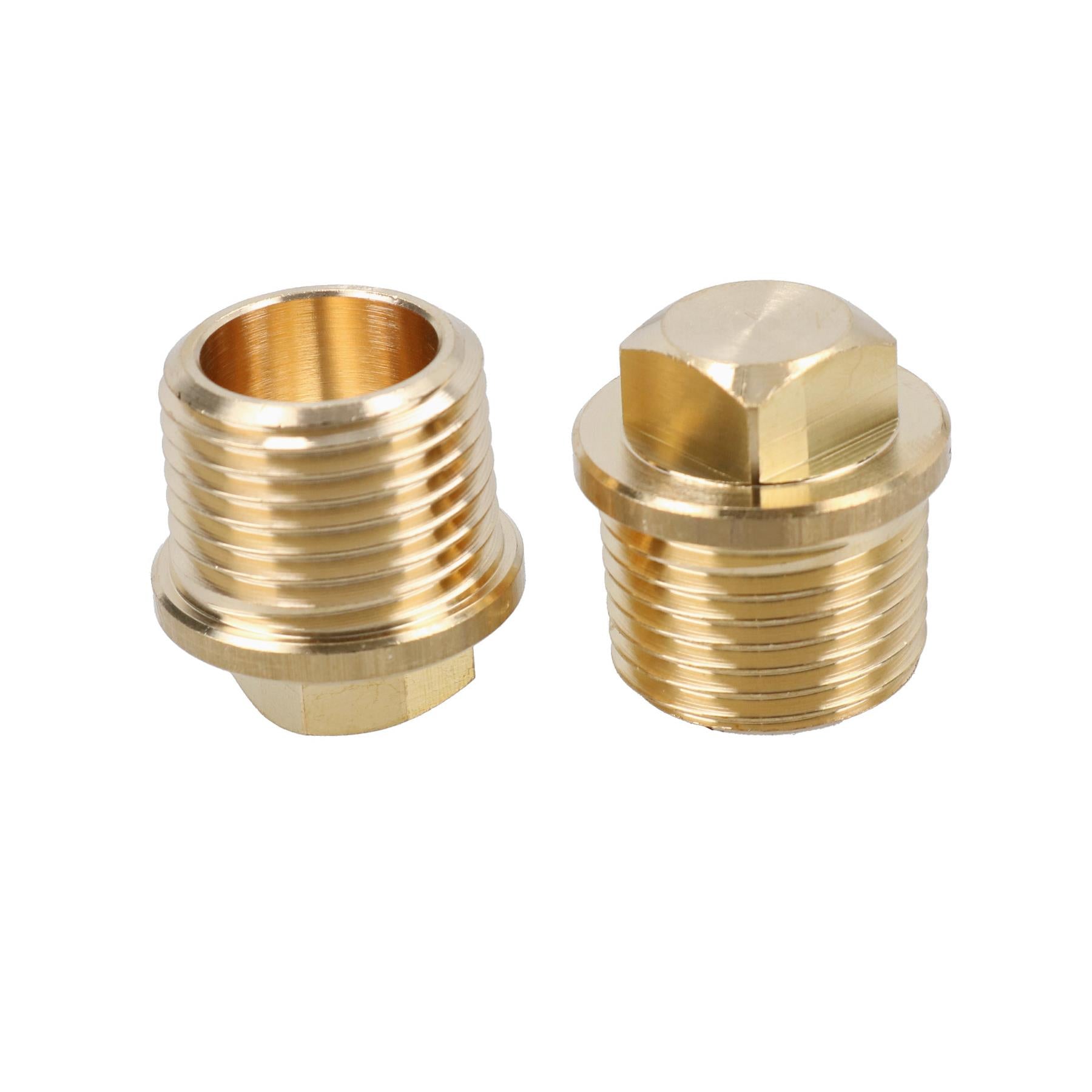 2 PACK Universal Brass Boat Drain Plug Speedboat Rib Garboard Bung Transom