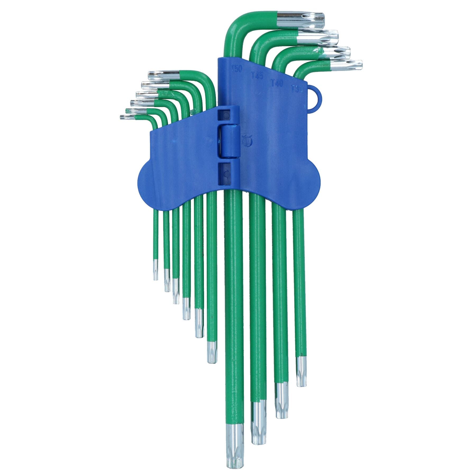 10 Stück extralange manipulationssichere Torx-Sternschlüssel + Halter T9 – T50 mit Anti-Rutsch-Griff