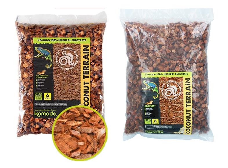 2 Pack 6 Litre Natural Coconut Husk Terrain Reptile Insect Bedding Covering