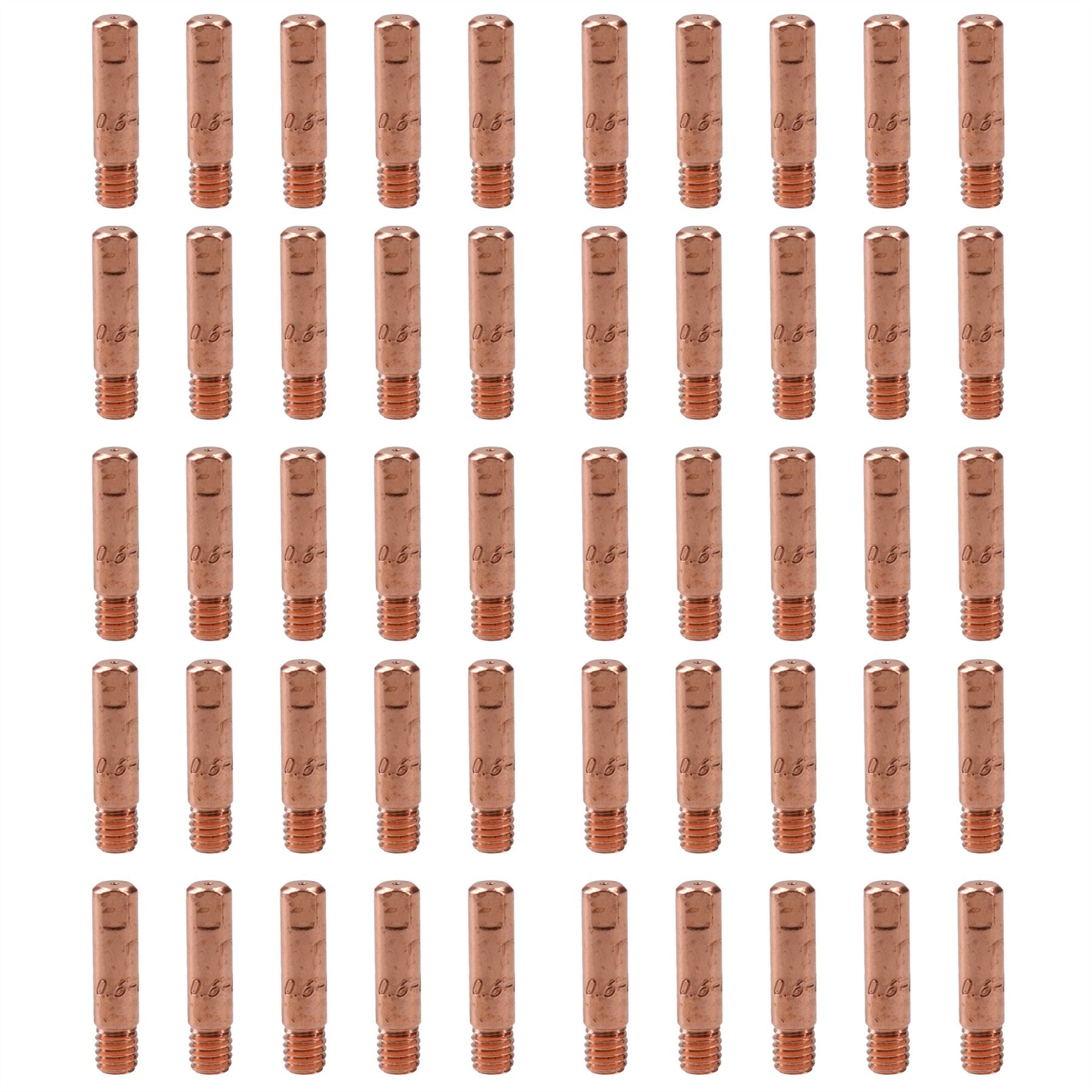 Embouts de contact ronds pour soudeuse Mig de 0,6 mm pour torches Euro MB15, lot de 50