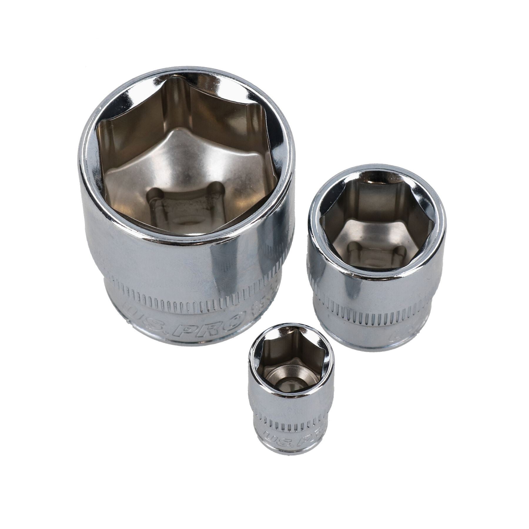 Douilles métriques peu profondes à 6 pans pour entraînement 1/4", 3/8" et 1/2"
