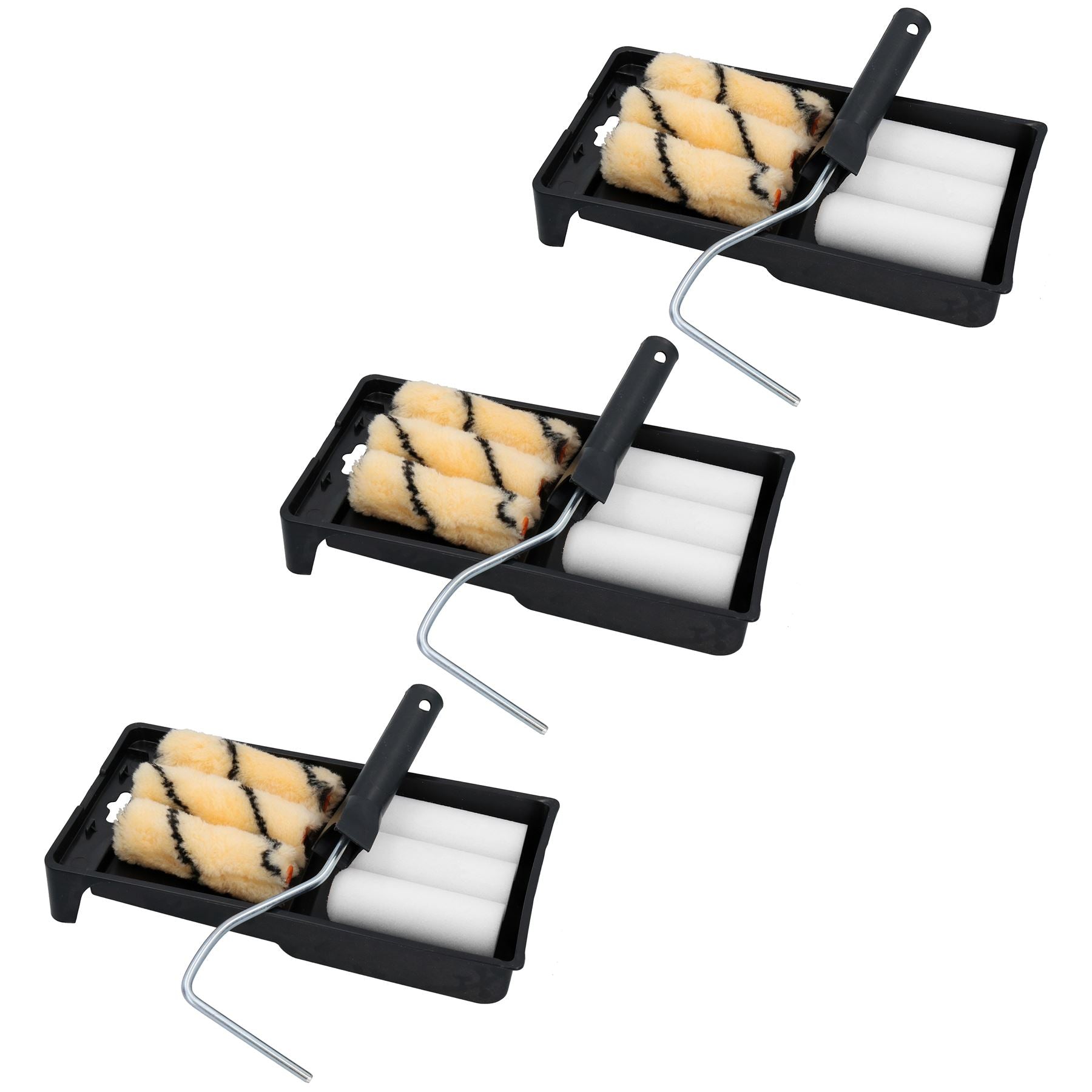 Kit de mini-rouleaux de 4 pouces pour peintures à émulsion brillantes, 6 manchons, peinture, décoration