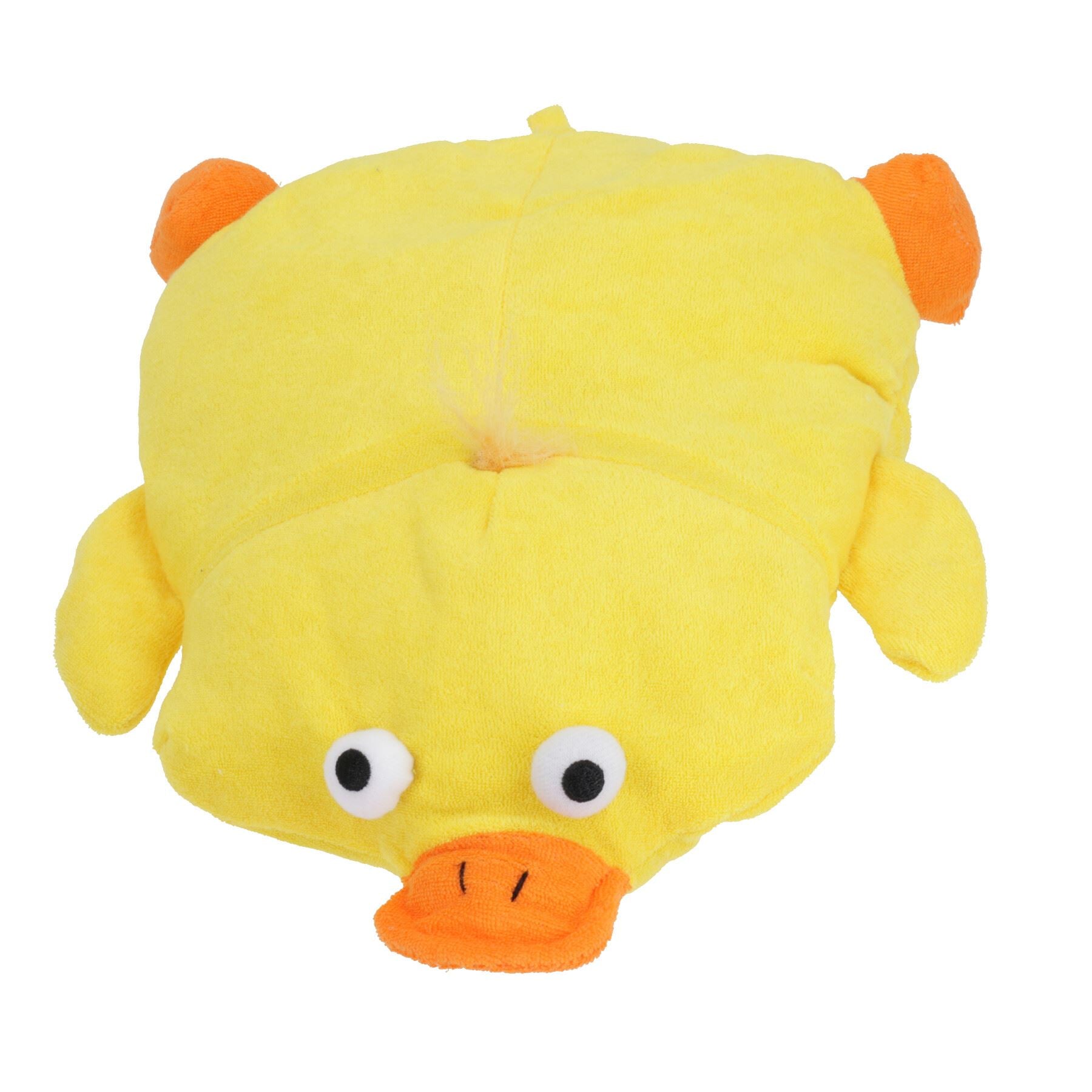 Coussin de bain en forme de canard jaune avec ventouses pour appui-tête/cou