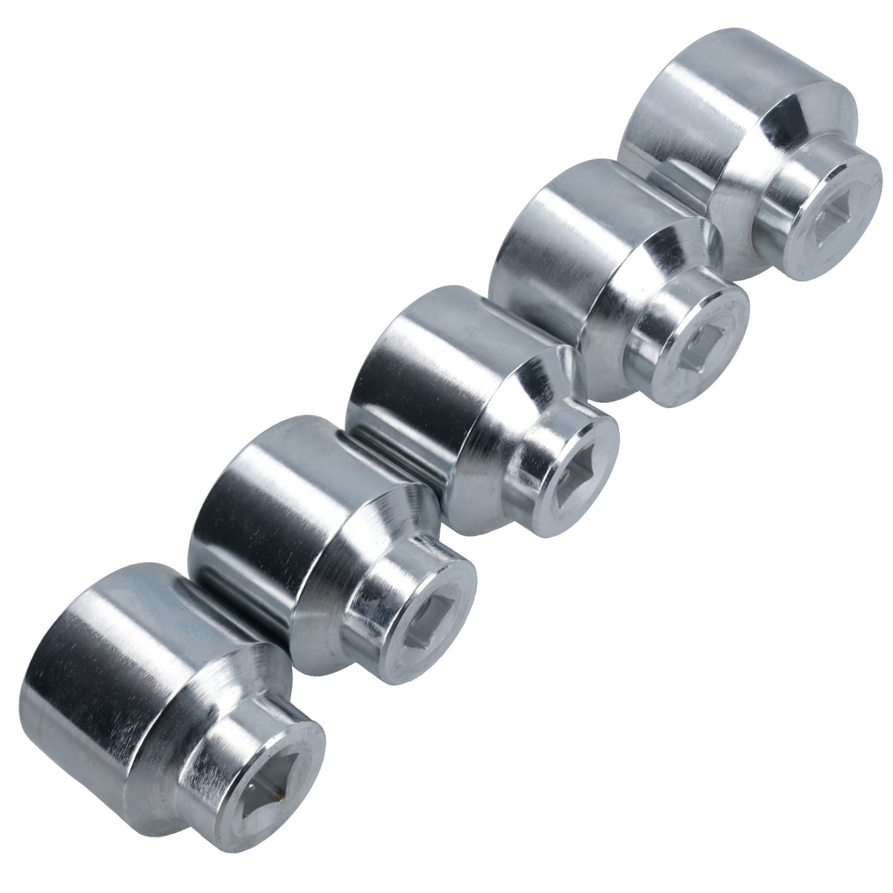 3/4"-Antrieb, flache Steckschlüsseleinsätze, metrisch, 55–70 mm, 5-teilig, Doppelsechskant, TE537