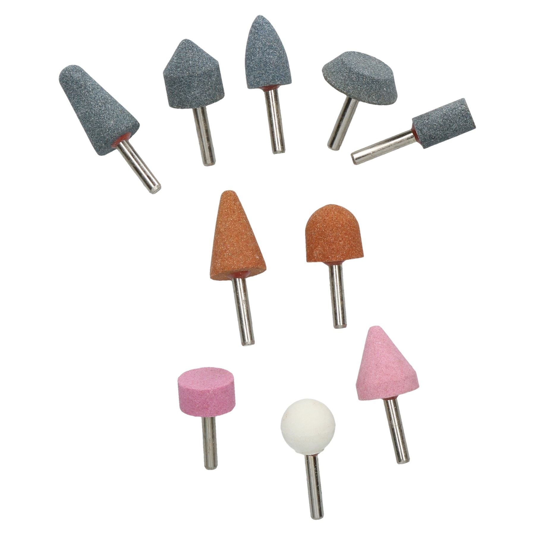 50 Stück verschiedene montierte Schleifpolier-Schleifsteine, 6 mm Schaft