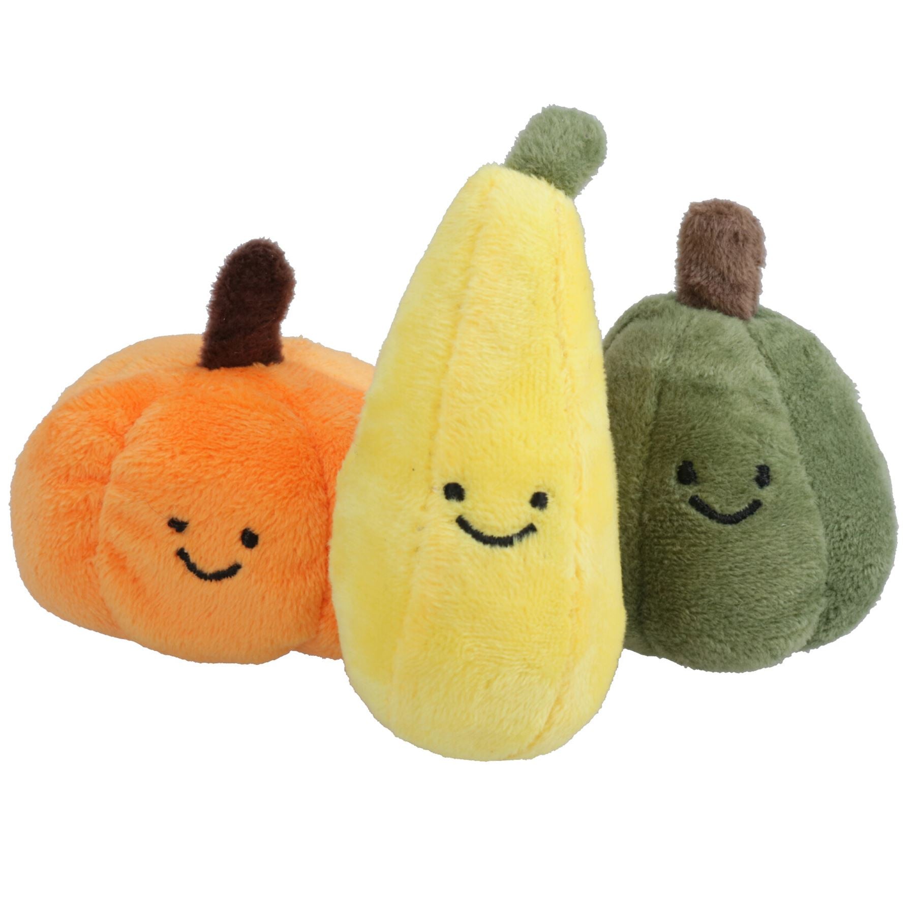 Lot de 3 petits jouets en peluche pour chien et chiot, cadeau d'Halloween, mini citrouille qui couine