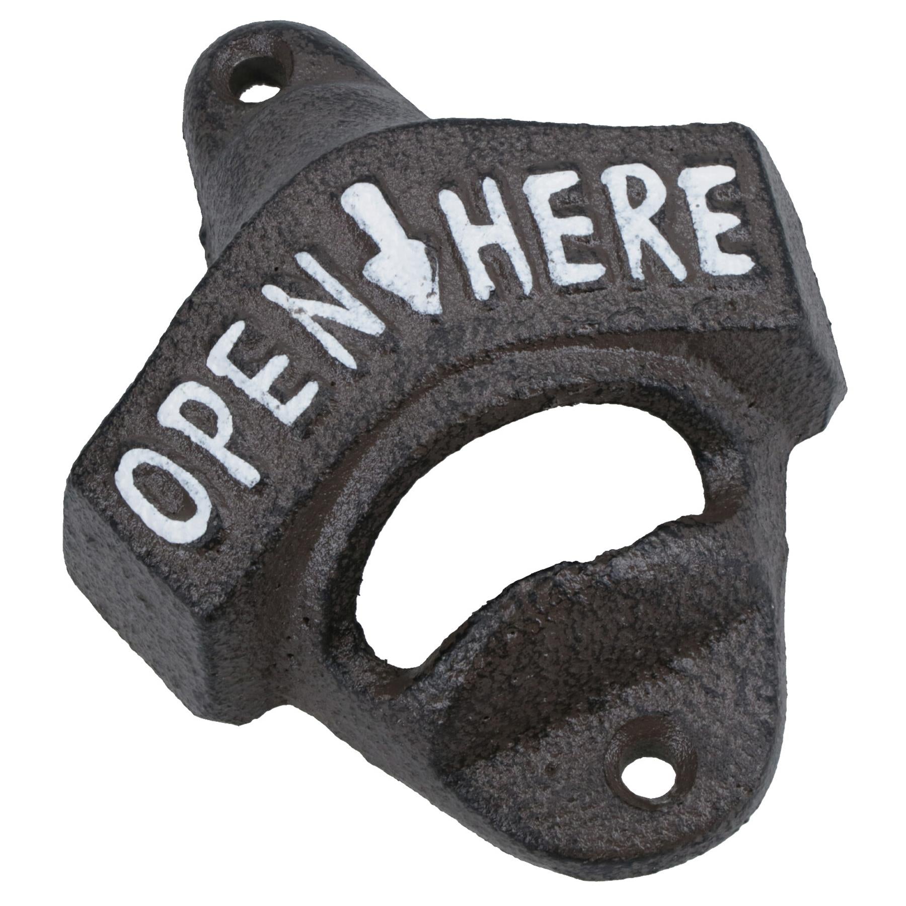Open Here Bottle Opener Beer Cast Iron Sign Gift Garage Shed Bar Man Cave
