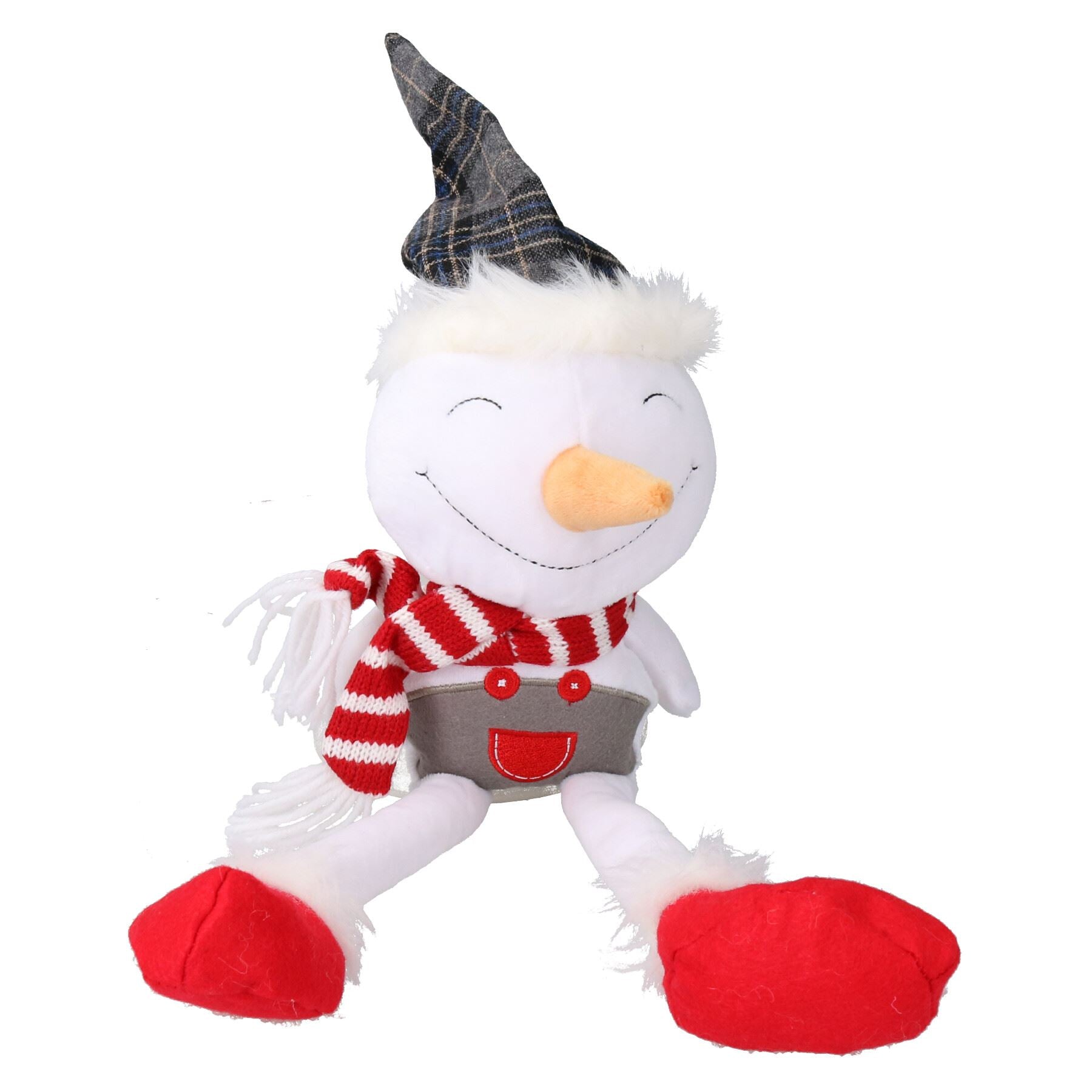Cadeau de Noël pour chien en peluche réconfortant et couineur en forme de bonhomme de neige 13 x 40 cm