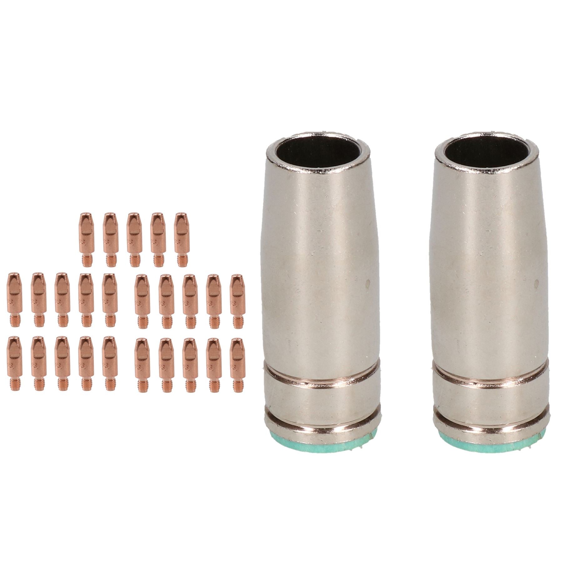 2 shroud & 25 x 0.6mm Round Contact Tips MIG Welding Binzel Style Euro MB25