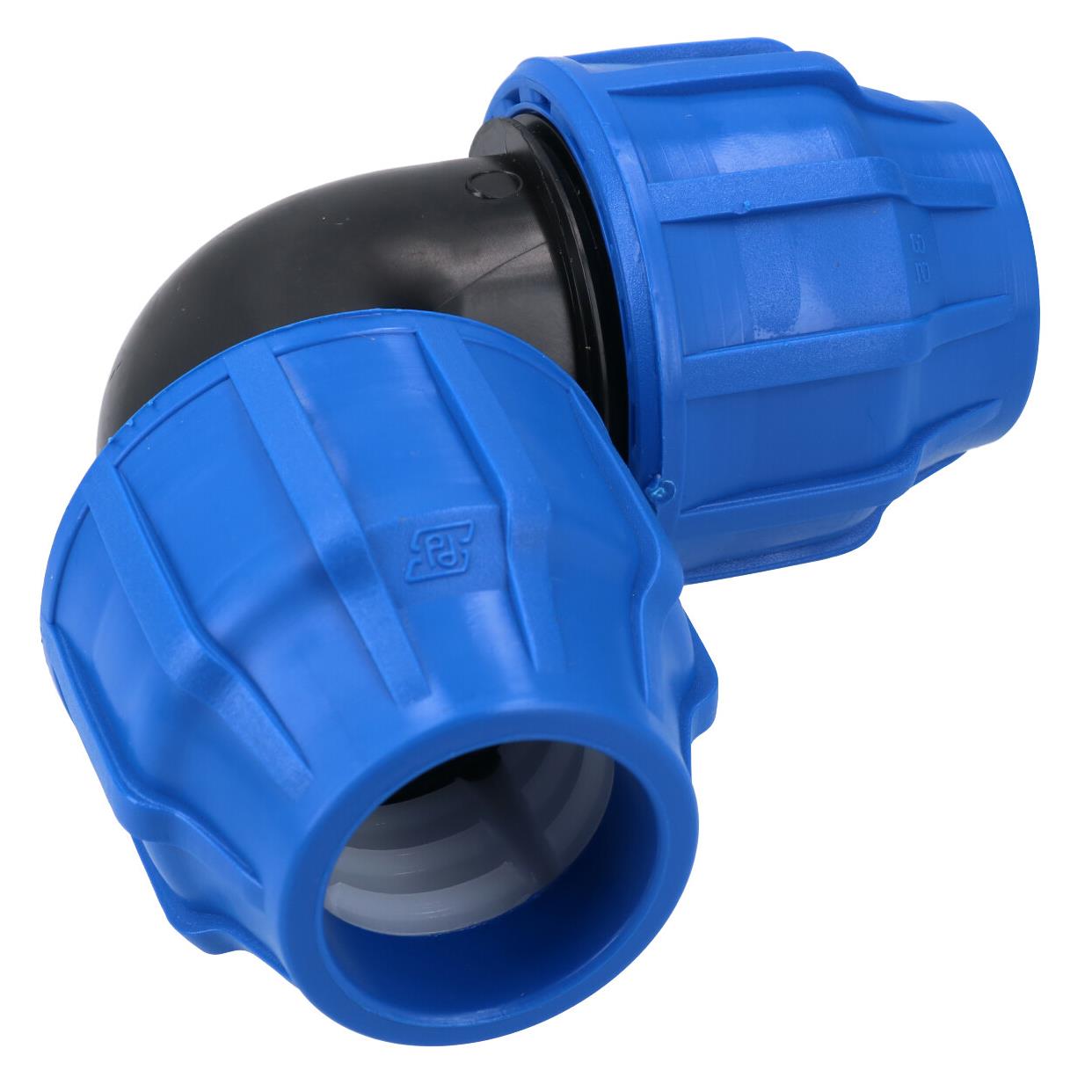32 x 32 mm MDPE-Winkelstück, 90 Grad, Kompressionskupplung, Anschlussstück