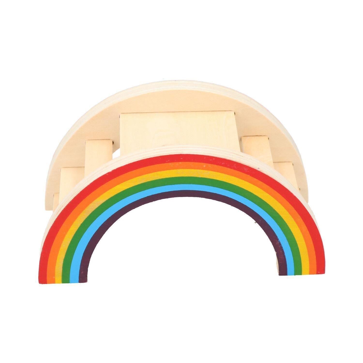 Petits animaux Hamsters Souris Pont de jeu arc-en-ciel anti-ennui 7x7x15cm