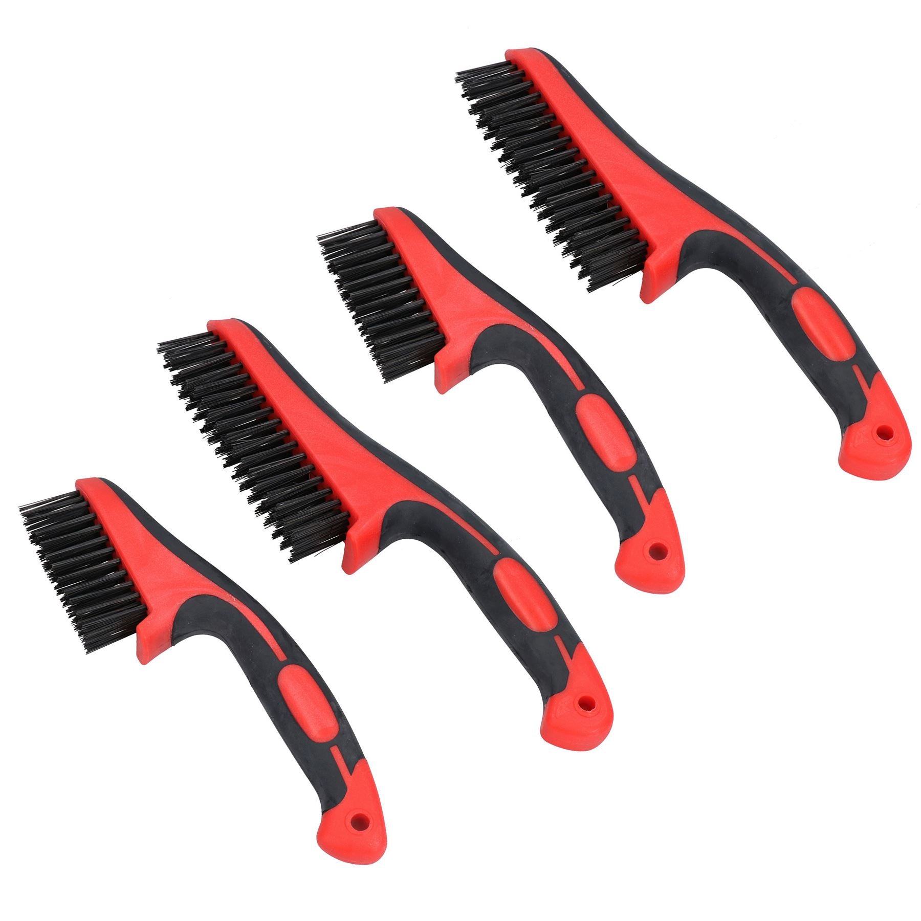 Brosse métallique portative pour éliminer la rouille, nettoyage, poignée en caoutchouc souple, 11" + 8,5"