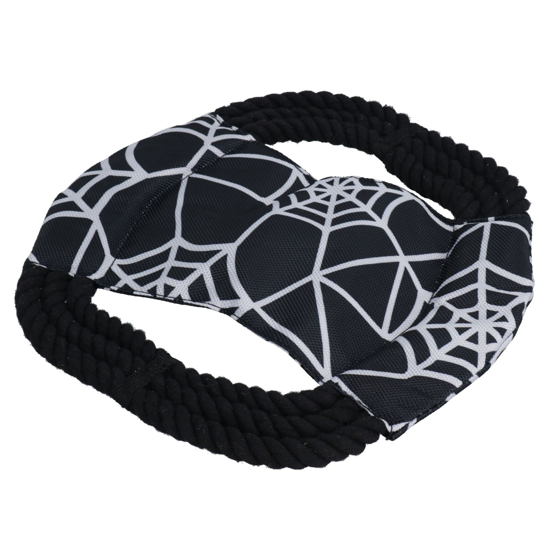 Hundewelpen klein Halloween Geschenk Nylon Seil Spinnennetz Seil Frisbee Spielspielzeug