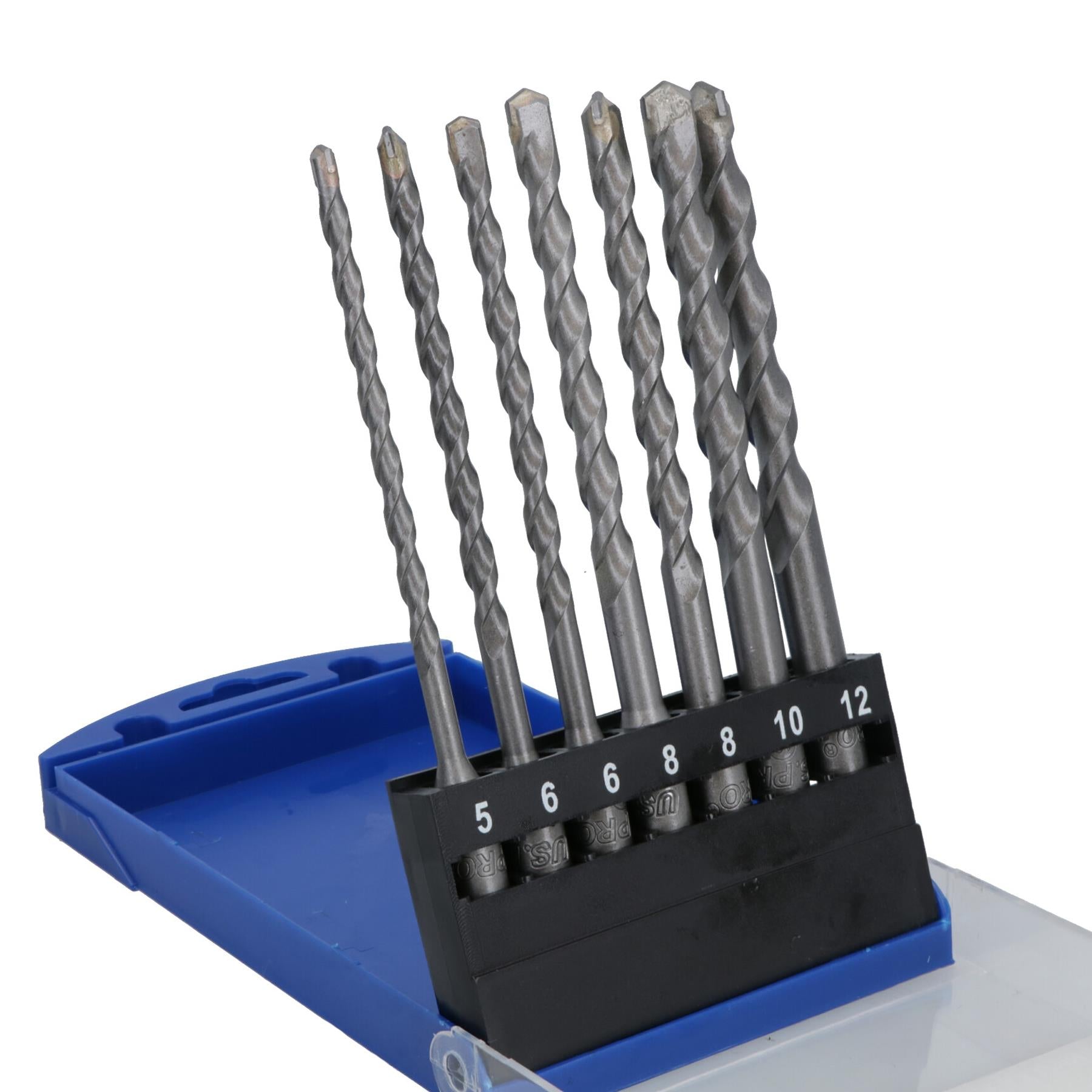 SDS Plus Metric Drill Bit Set 5 – 12mm for Bricks, Concrete Tungsten Carbide 7pc