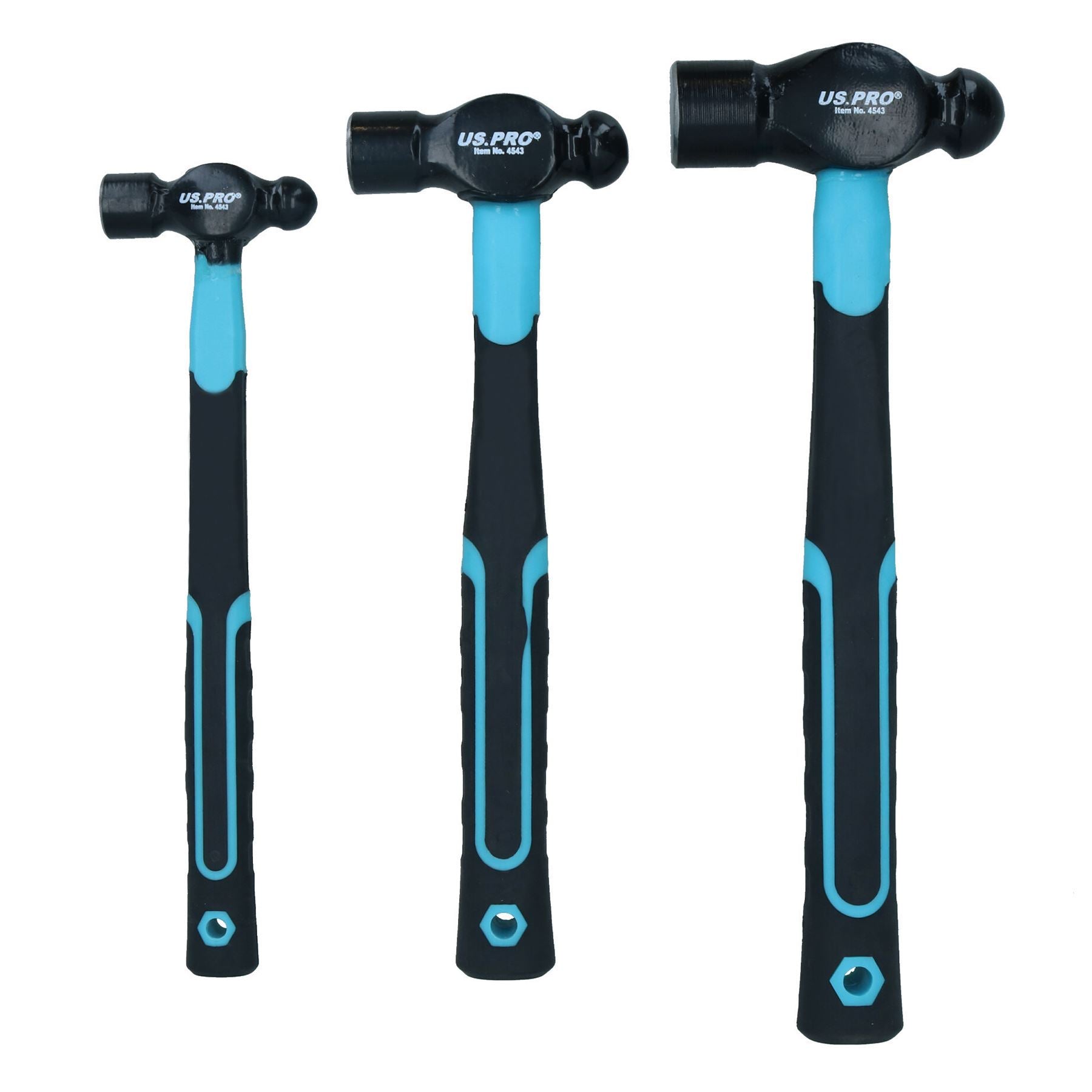Lot de 3 marteaux à panne ronde avec poignées en fibre de verre et poignée TPR 8 oz, 16 oz, 32 oz