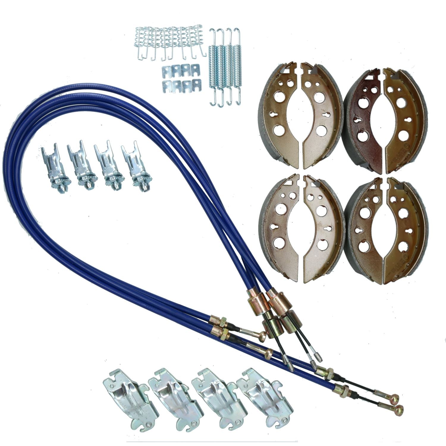 Kit de remise à neuf de mâchoires et de câbles de frein pour remorque à plateau basculant Indespension T26166 2600 kg
