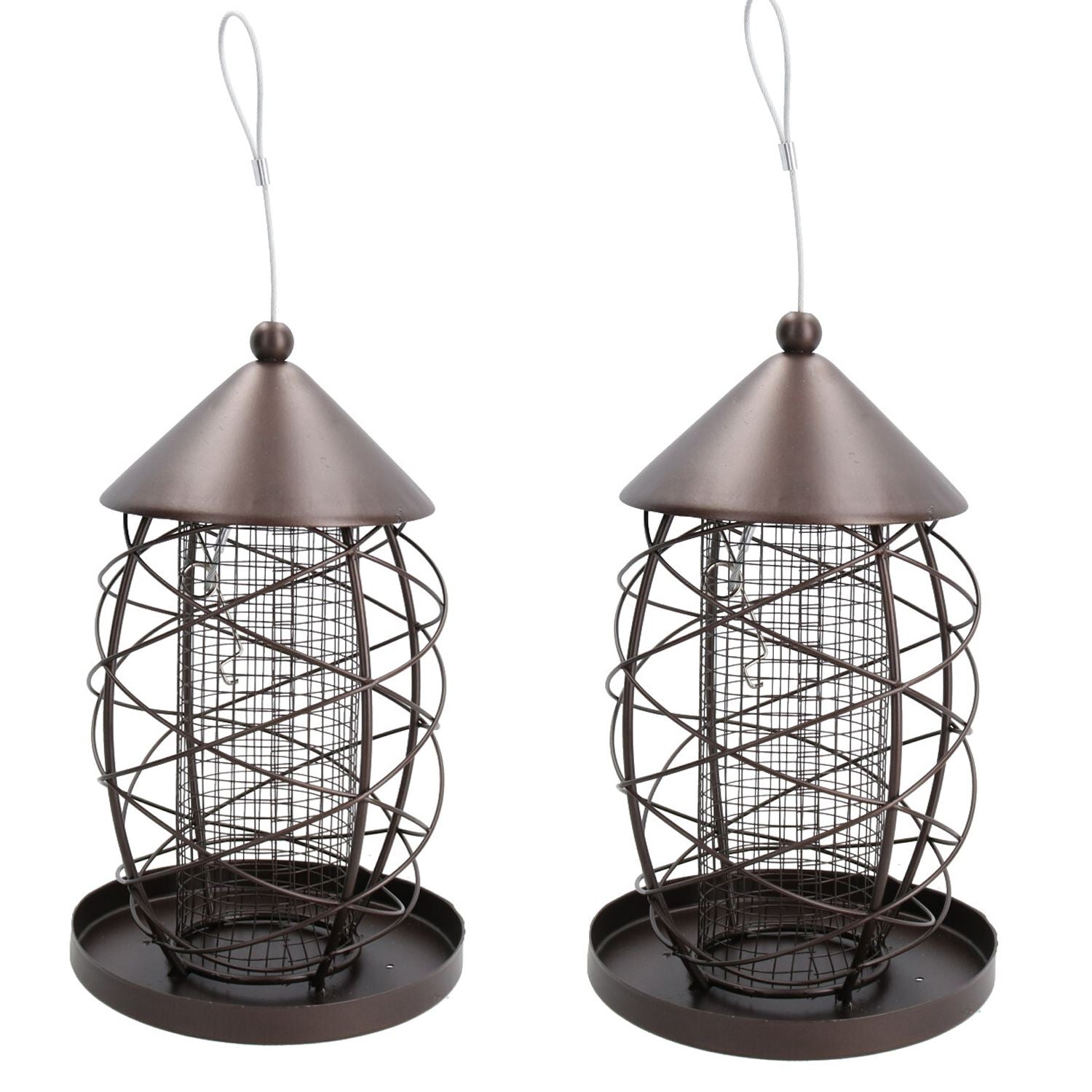 2pk Lantern Bird Feeder Nut Holder Hanging Feeding Station For Wild Birds