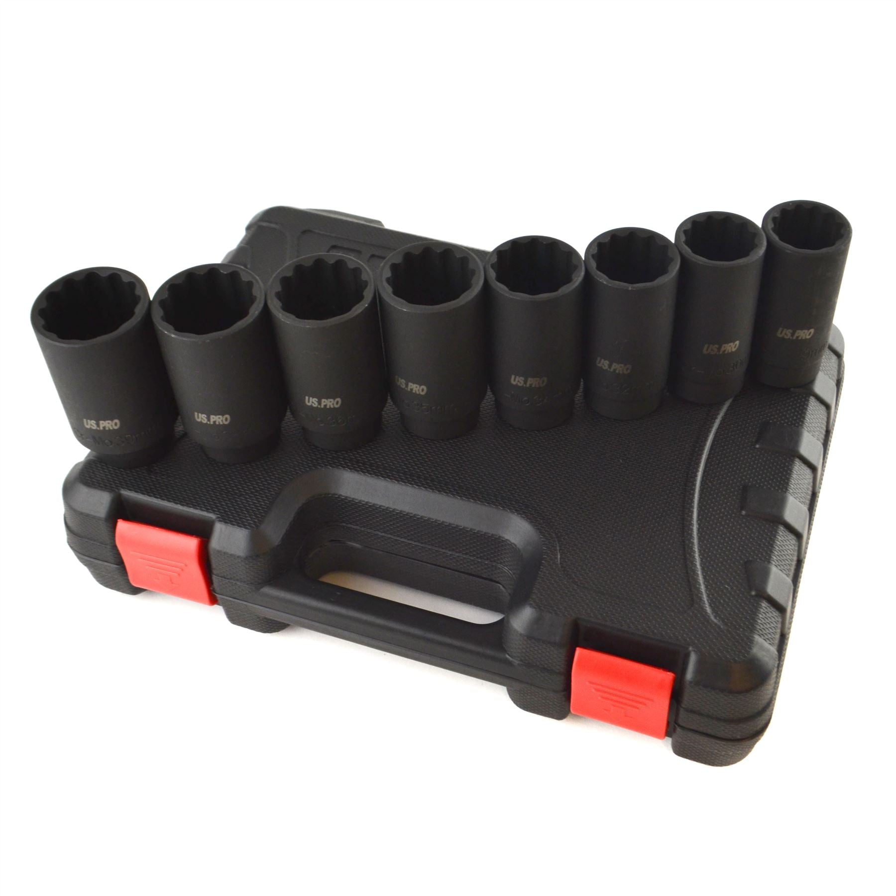 1/2 Zoll Antriebsradmuttern, Schlagnüsse, metrische Größen 29–39 mm, 8-teiliges Set