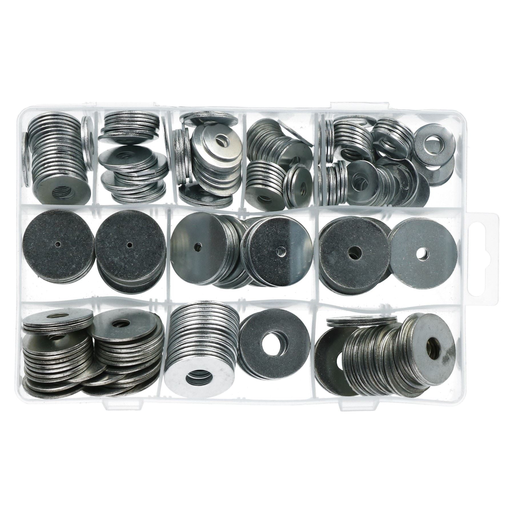240pc Large Penny Repair Washers Circle Round Carbon Steel Nuts Screws Bolts