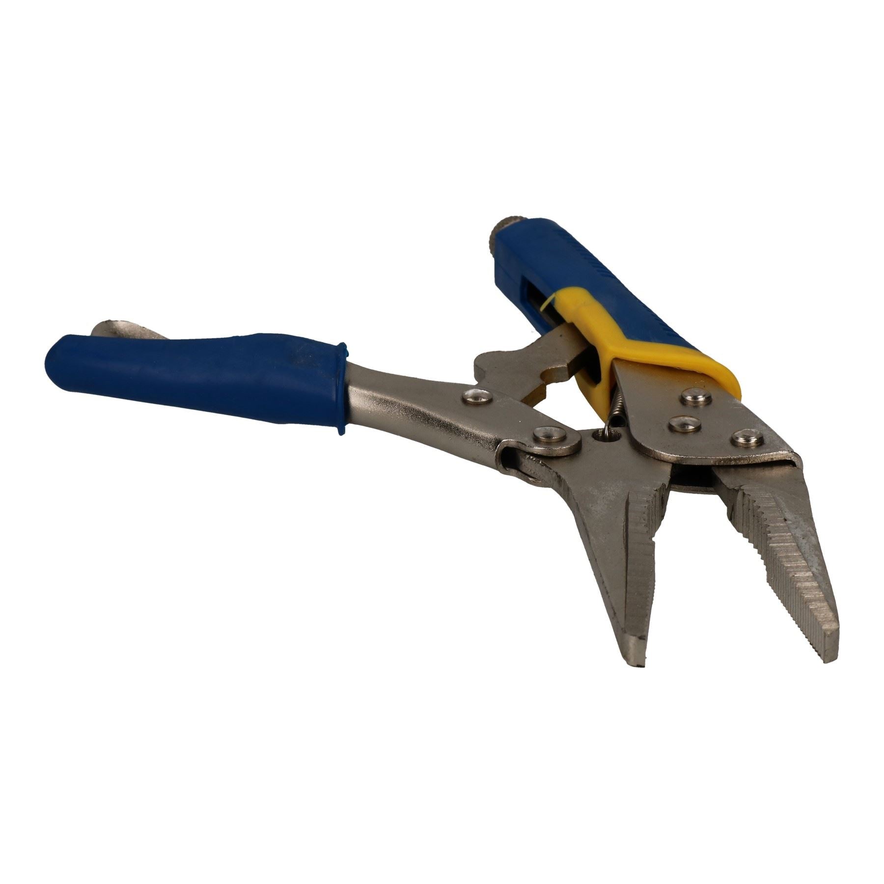 9"/230 mm lange, gerade, langspitzige Feststellzange mit Softgrip-Griffen