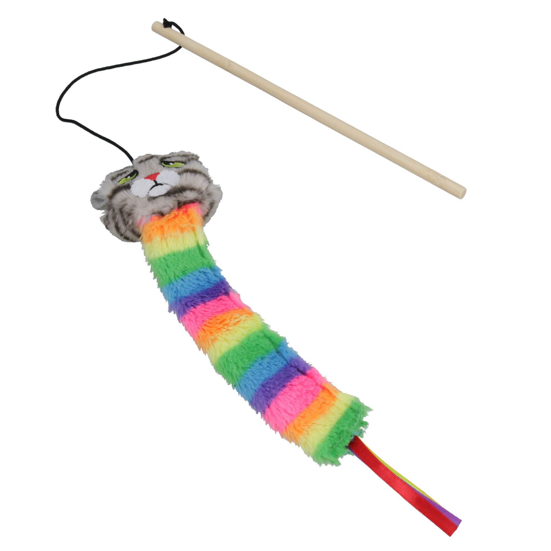 Cat Kitten Catnip Filled Moody Moggy Rainbow Teaser Interactive Chaser Play Toy