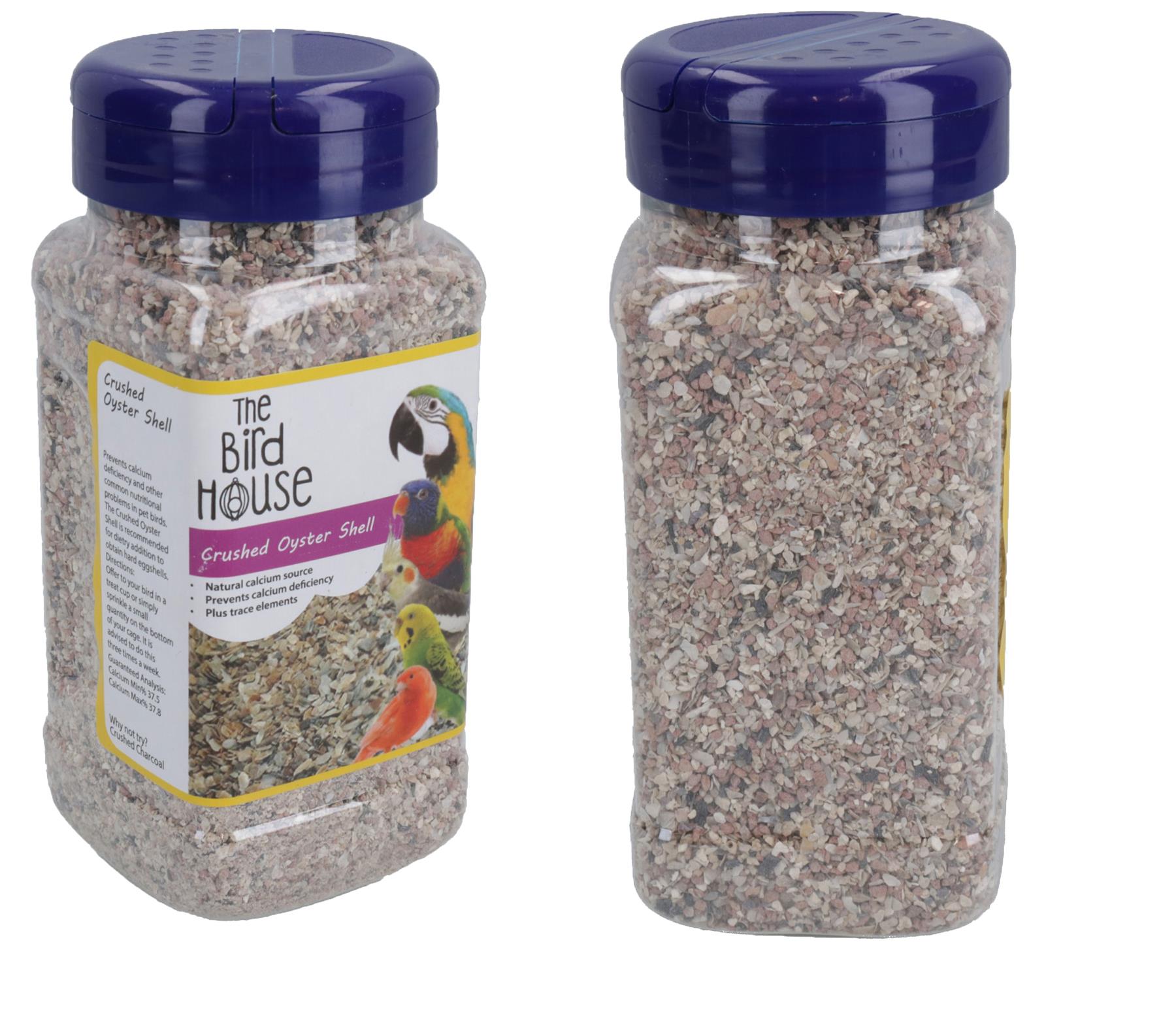 Lot de 2 coquilles d'huîtres broyées pour oiseaux, 600 g, calcium et minéraux, aide à la digestion