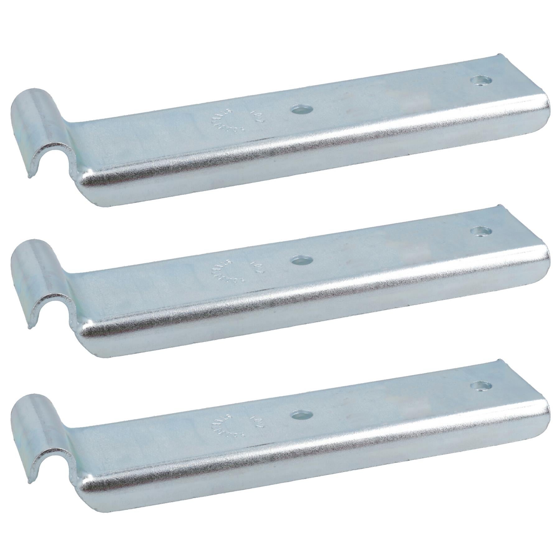 Anhänger-Haltehaken, lang, über der Mitte verriegelbar, 126 mm x R3,5, 280 kg Tragkraft