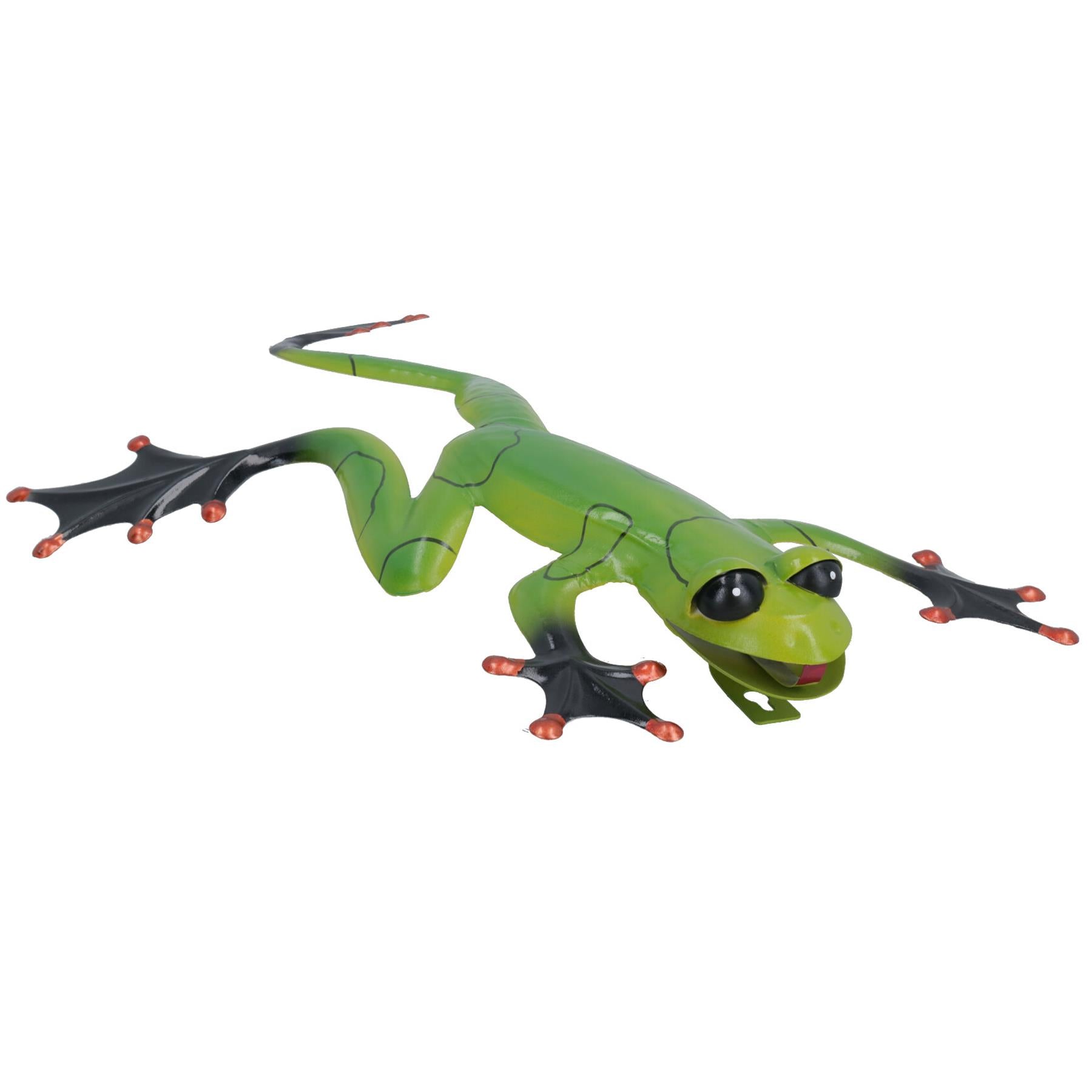 Décoration murale en métal en forme de grenouille verte pour jardin ou maison, cadeau avec crochet de suspension