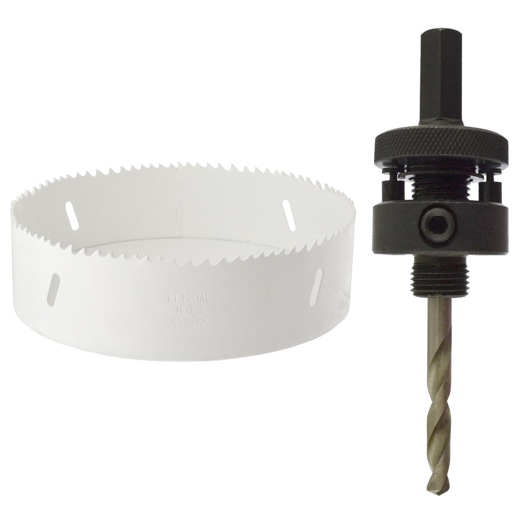 32 - 152 mm Lochsäge mit 1/2 Zoll Schaftbohrfutter, Fräser, Bimetall-Bohrer